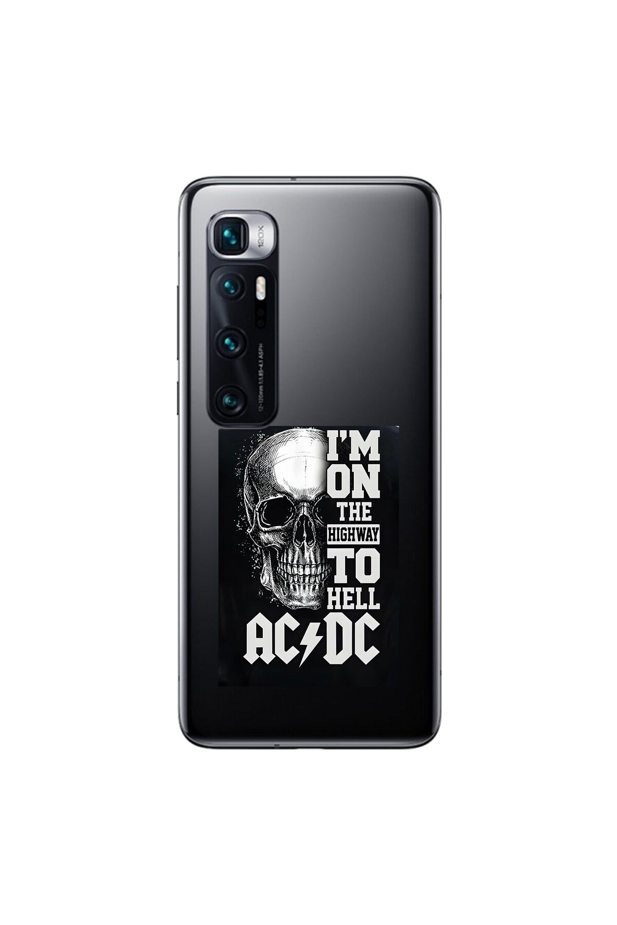 Dali Design Xiaomi Mi 10 Pro Uyumlu Şeffaf Kılıf AC/DC Tasarımlı