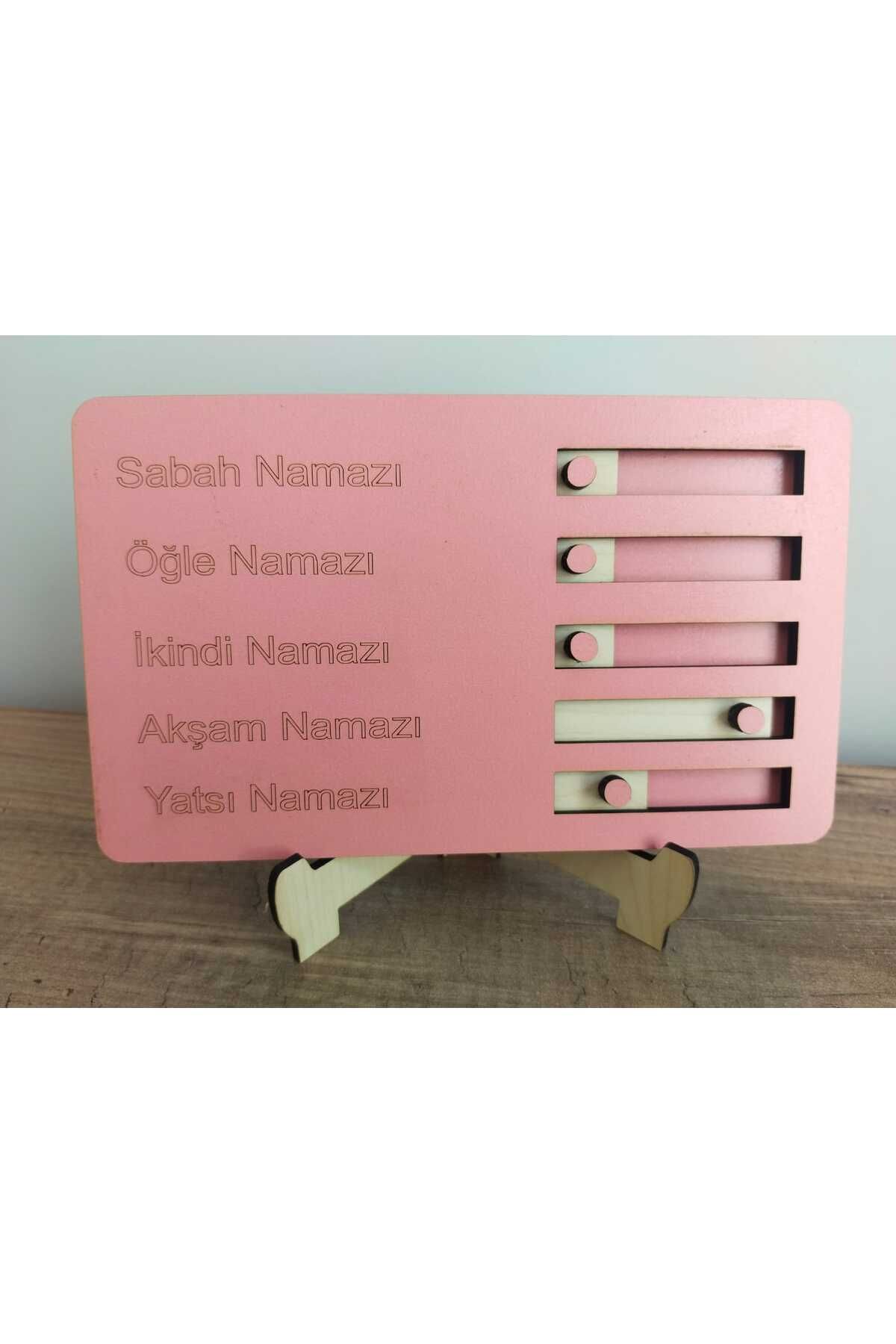 KaleTreeWood Çocuklar İçin Renkli Ahşap Namaz Takip Panosu, 5 Vakit Sürgülü Takip, İbadet Alışkanlığı, one size