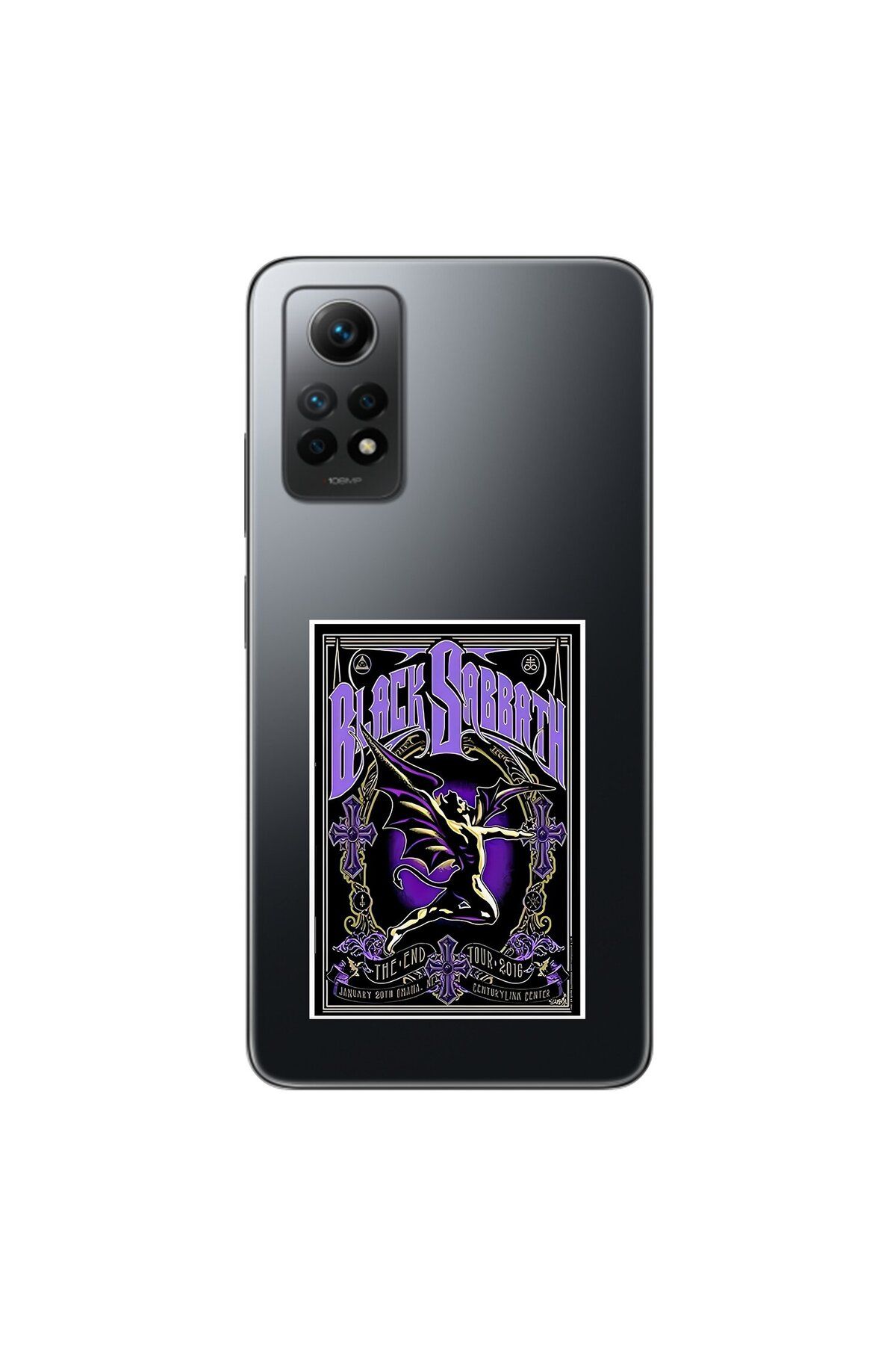 Dali Design Xiaomi Redmi Note 12 Pro Uyumlu Şeffaf Kılıf Black Sabbath Tasarımlı