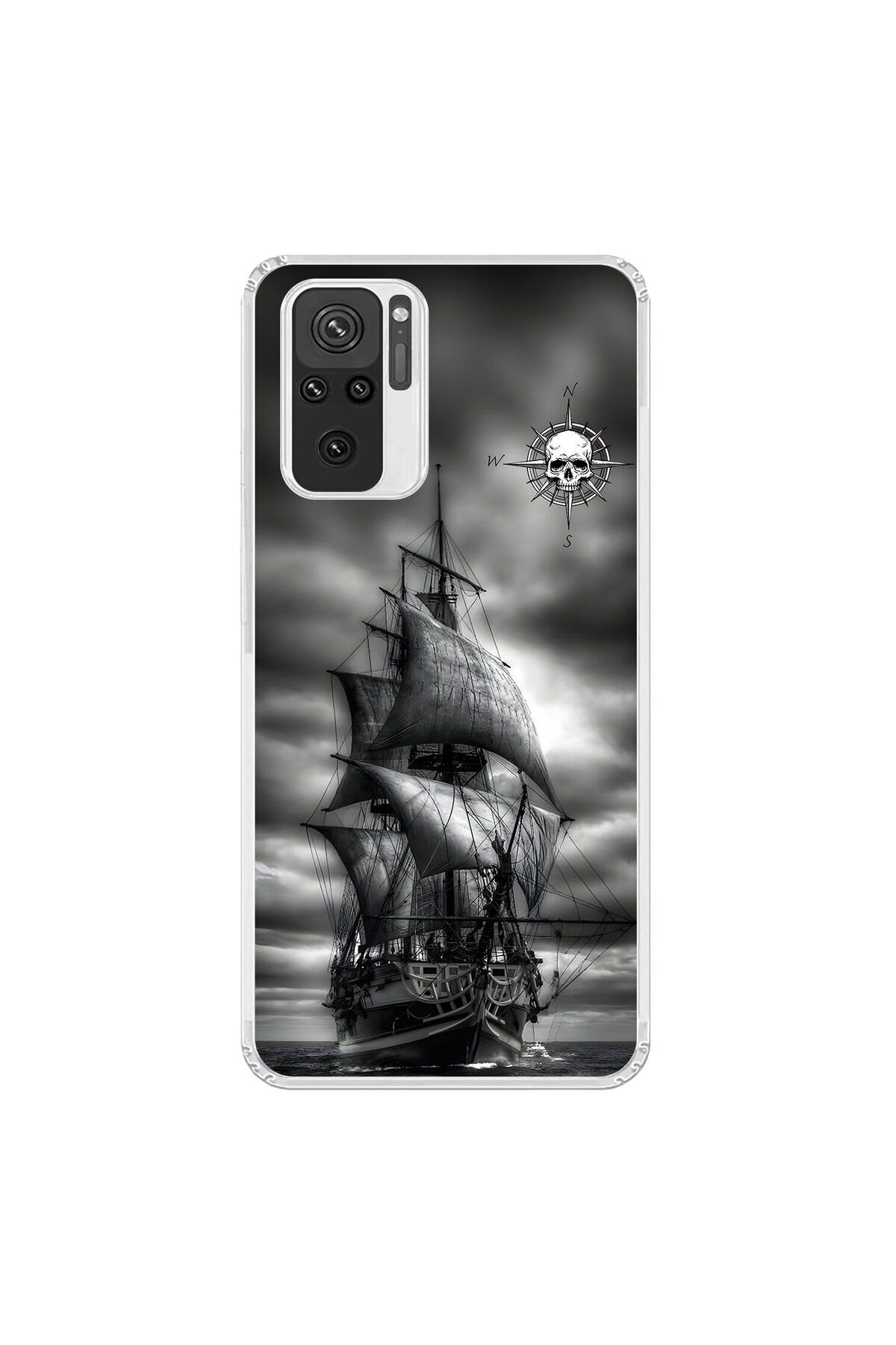 Dali Design Xiaomi Redmi Note 10 Uyumlu Şeffaf Kılıf Pirate 2 Tasarımlı