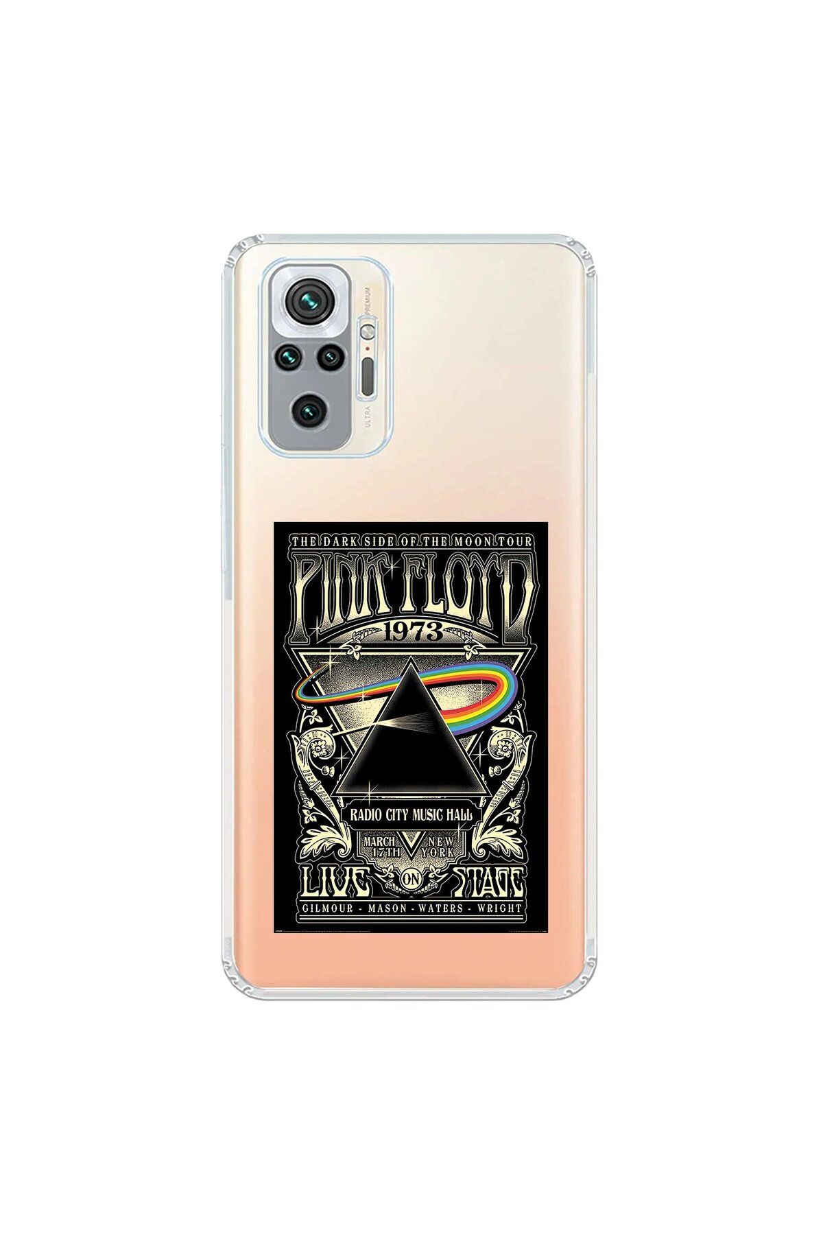 Dali Design Xiaomi Redmi Note 10 Pro Uyumlu Şeffaf Kılıf Pink Floyd Tasarımlı