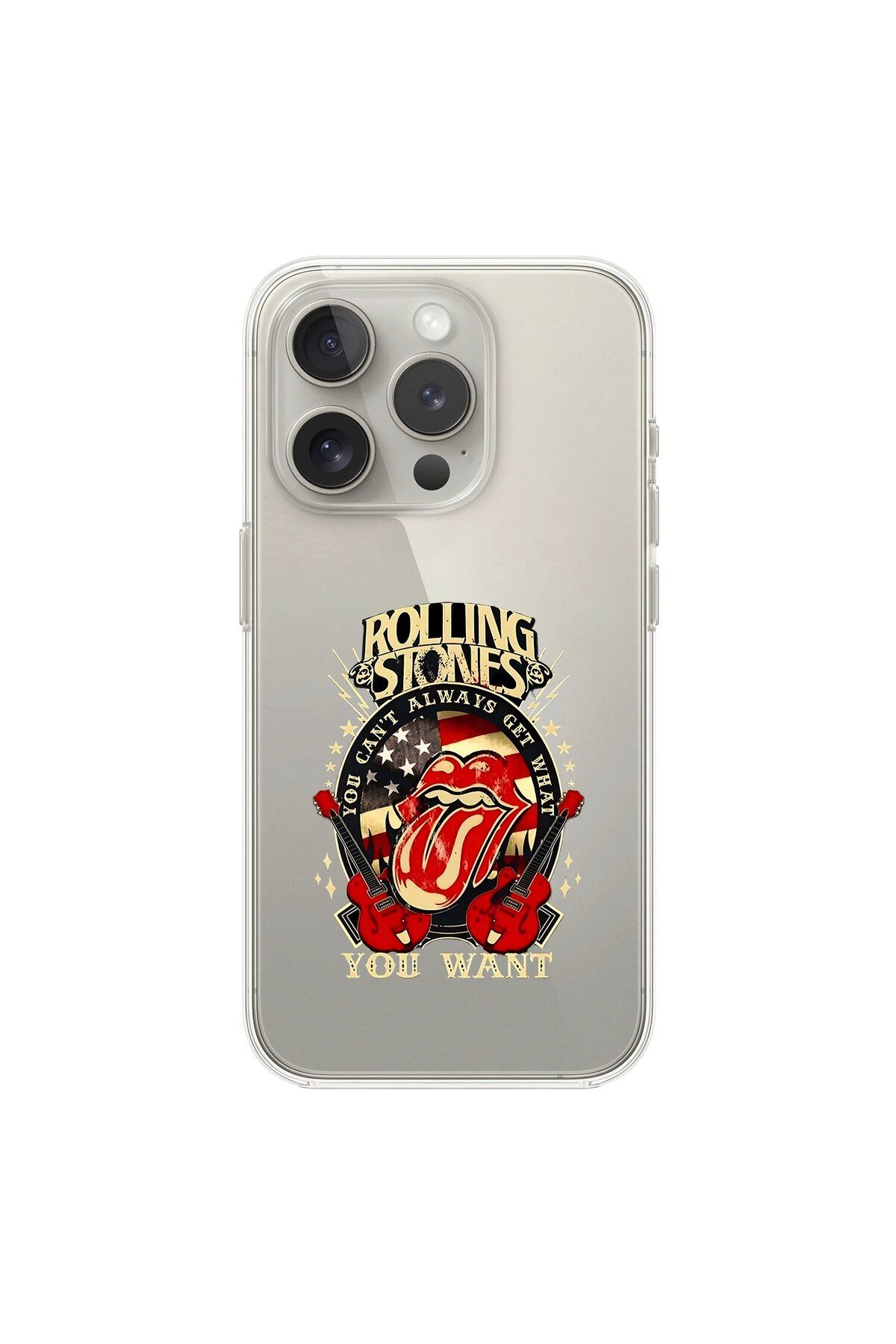 Dali Design iPhone 13 Pro Max Uyumlu Şeffaf Kılıf Rolling Stones Tasarımlı