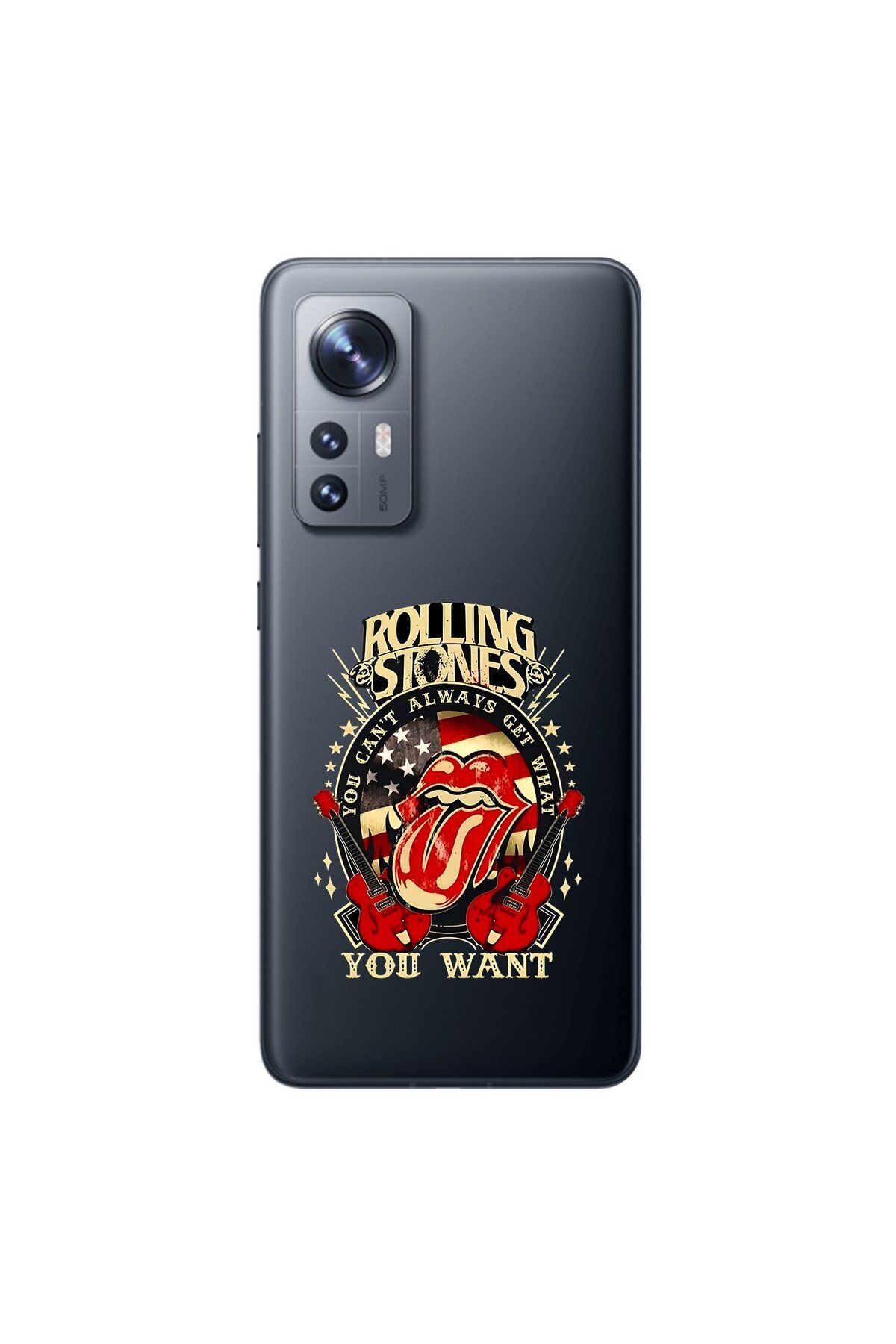 Dali Design Xiaomi Mi 12 Uyumlu Şeffaf Kılıf Rolling Stones Tasarımlı