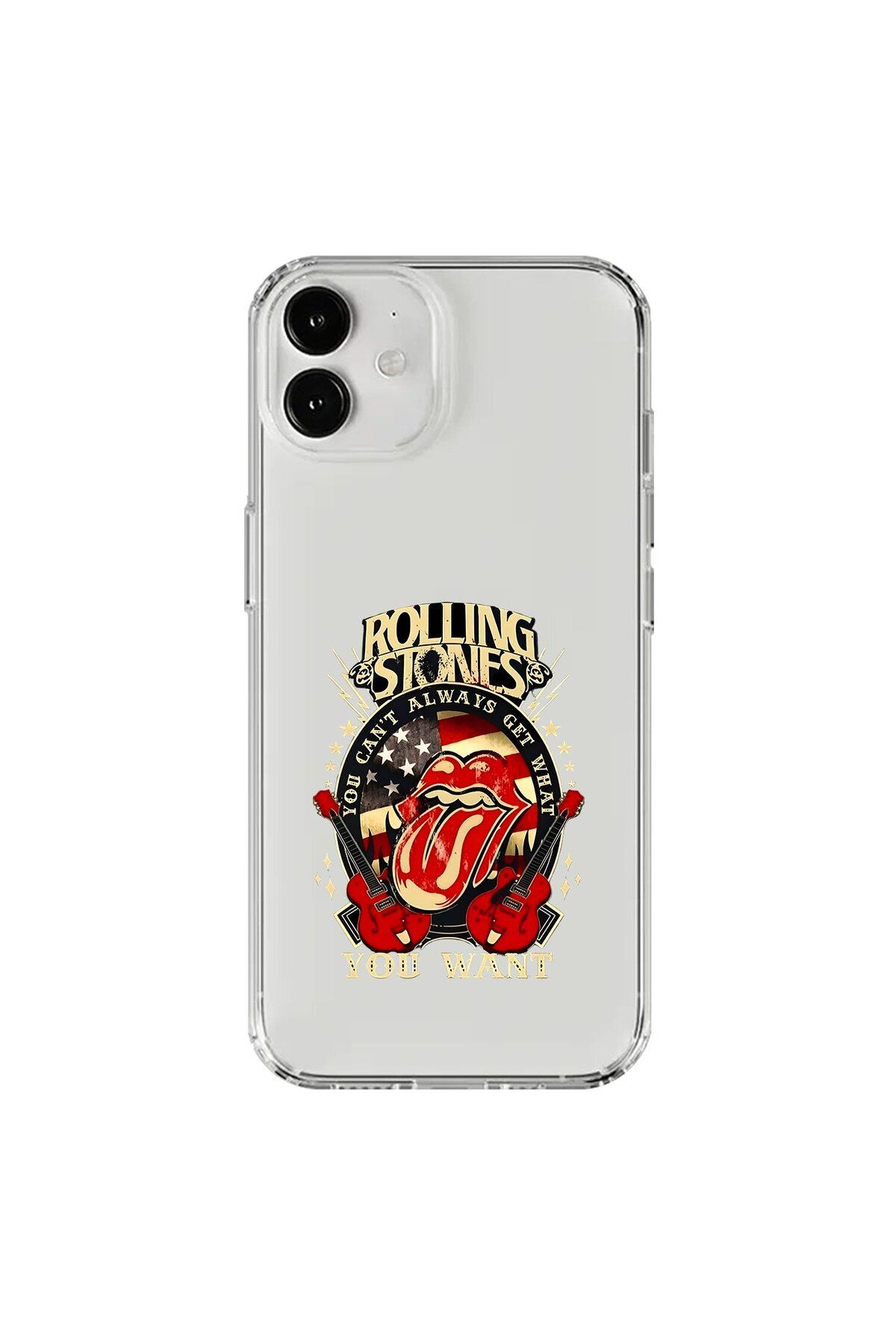 Dali Design iPhone 12 Mini Uyumlu Şeffaf Kılıf Rolling Stones Tasarımlı