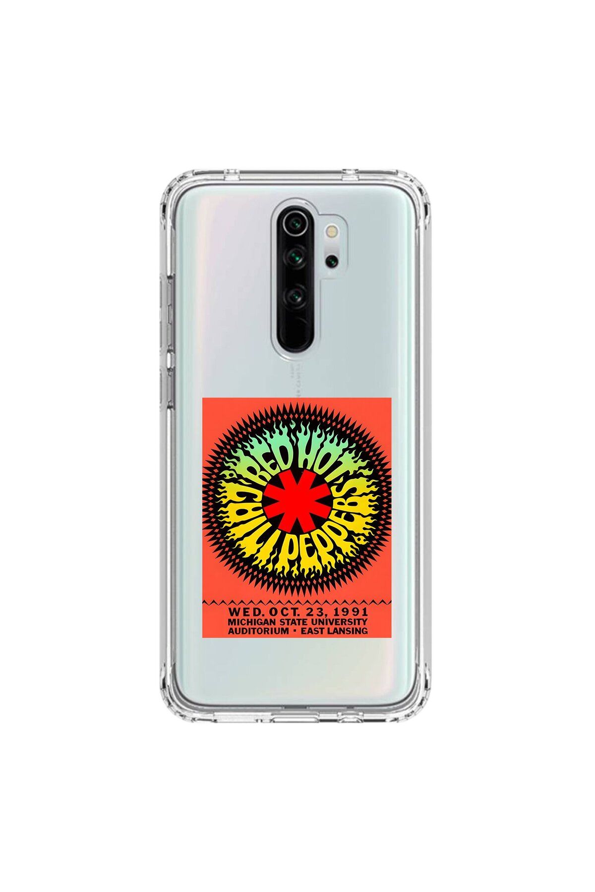 Dali Design Xiaomi Redmi Note 8 Pro Uyumlu Şeffaf Kılıf Red Hot Chili Peppers Tasarımlı