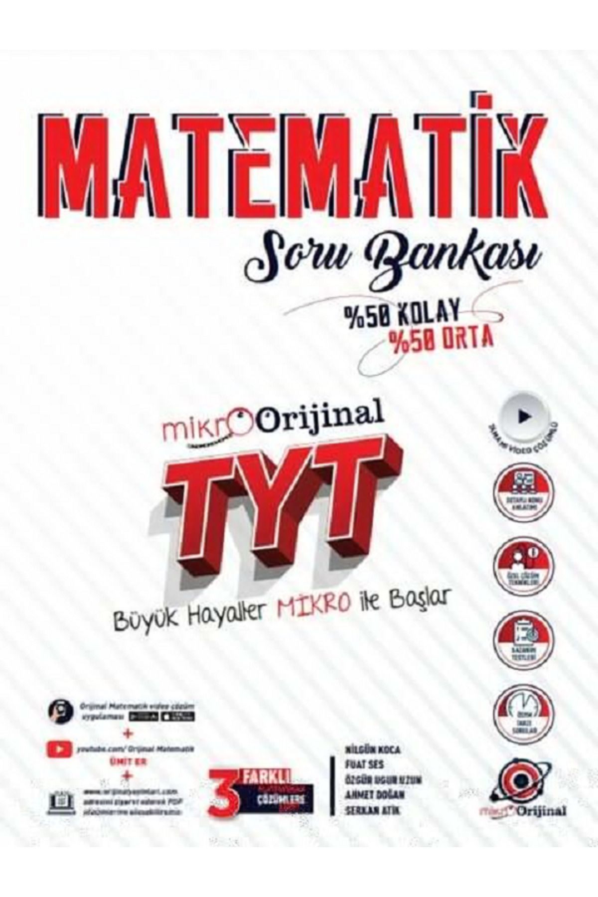 Evrensel İletişim Yayınları Mikro TYT MATEMATİK Soru Bankası / %58 Kolay %58 Orta / Video Çözümlü
