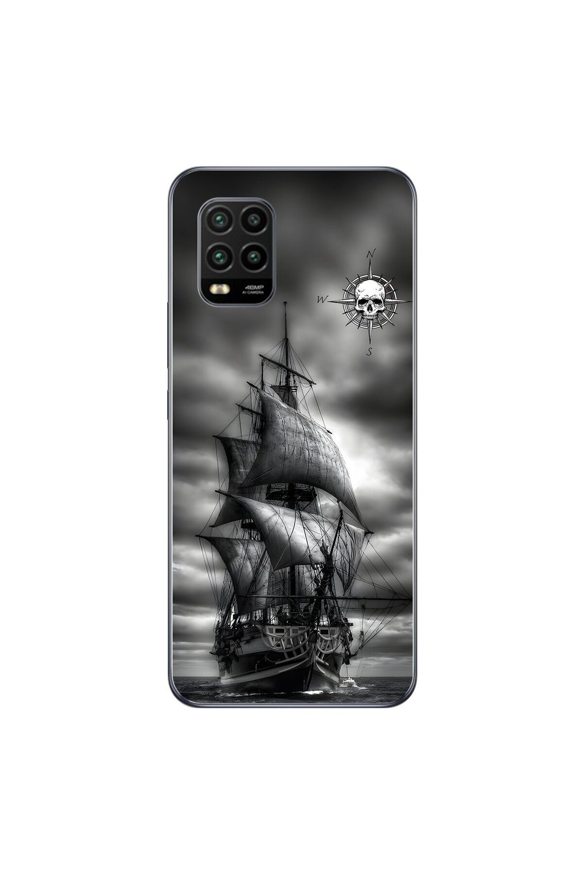 Dali Design Xiaomi Mi 10 Lite Uyumlu Şeffaf Kılıf Pirate 2 Tasarımlı