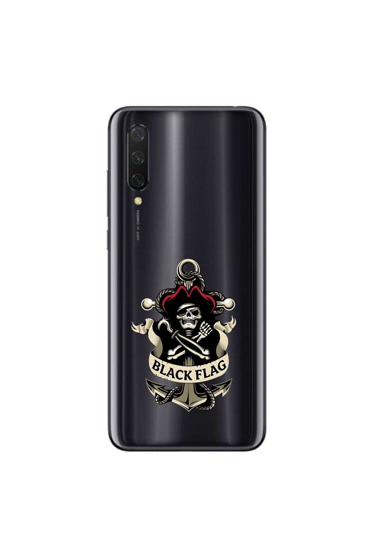 Dali Design Xiaomi Mi 9 Lite Uyumlu Şeffaf Kılıf Pirate 4 Tasarımlı