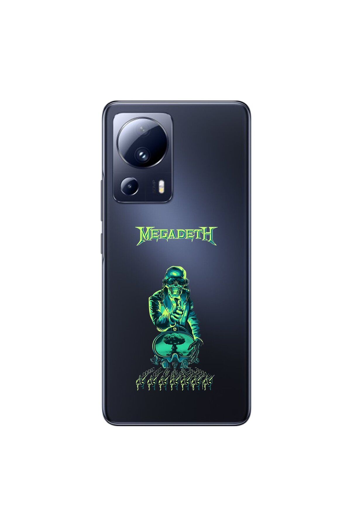 Dali Design Xiaomi Mi 13 Lite Uyumlu Şeffaf Kılıf Mega Death Tasarımlı