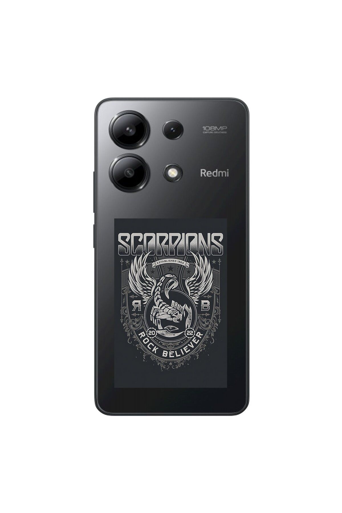 Dali Design Xiaomi Redmi Note 13 Uyumlu Şeffaf Kılıf Scorpions Tasarımlı
