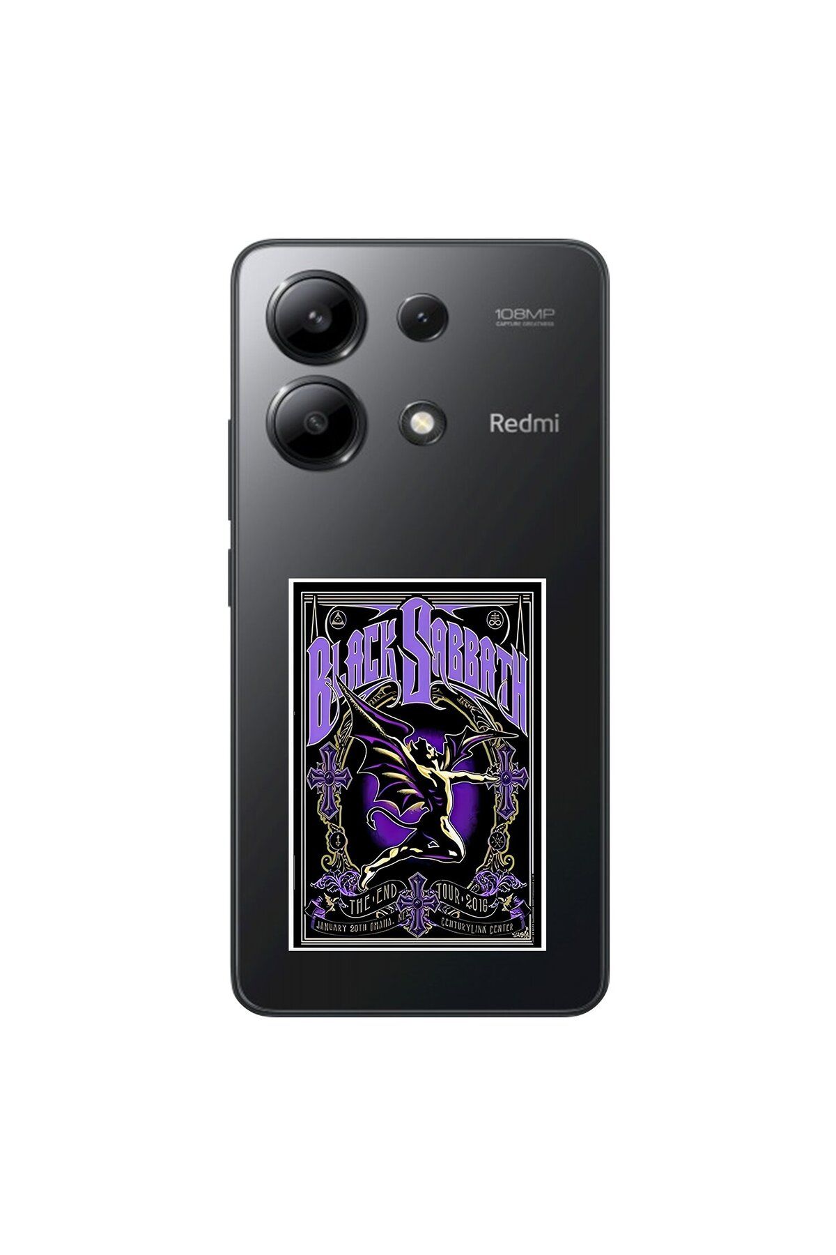 Dali Design Xiaomi Redmi Note 13 Uyumlu Şeffaf Kılıf Black Sabbath Tasarımlı