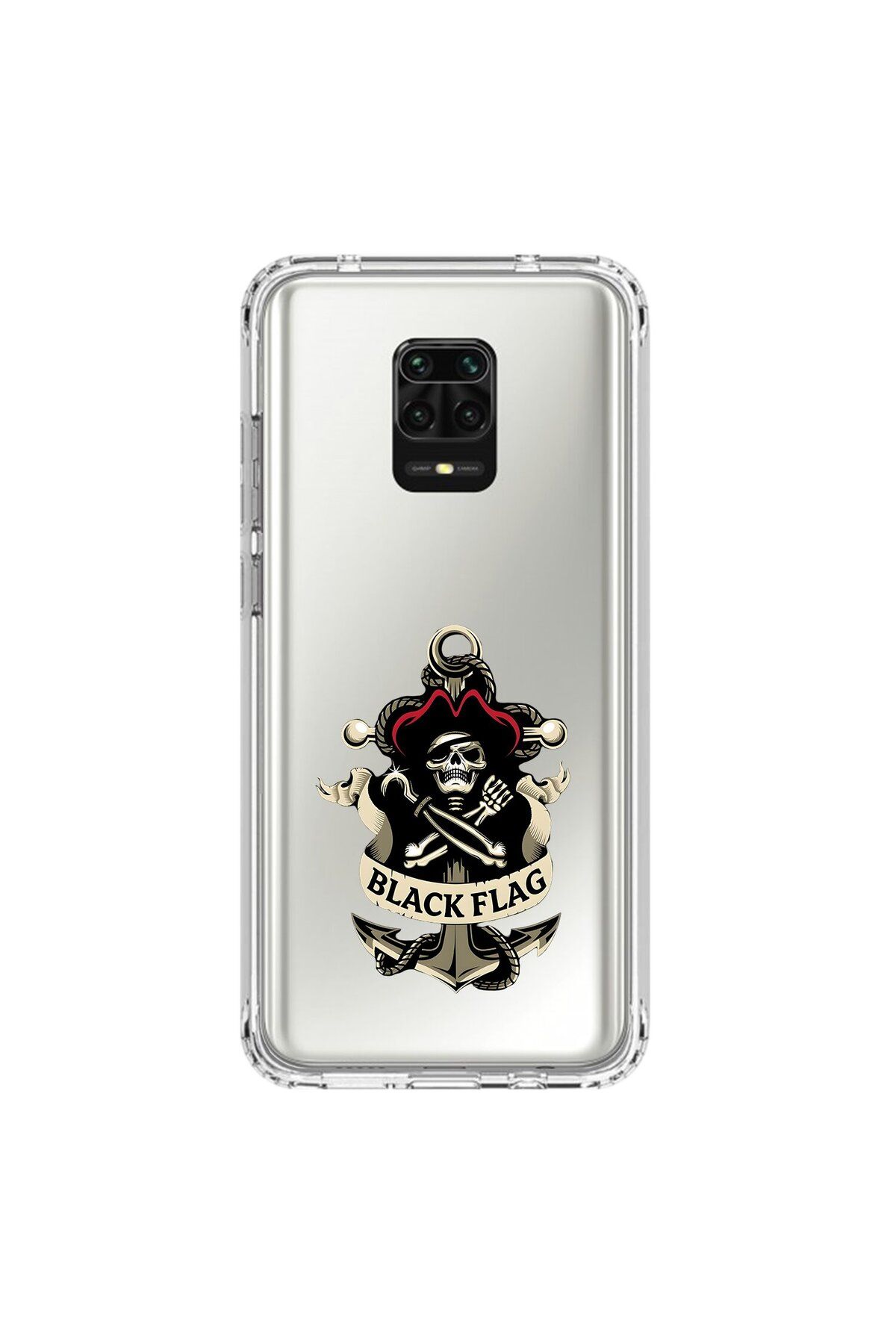 Dali Design Xiaomi Redmi Note 9 Pro Uyumlu Şeffaf Kılıf Pirate 4 Tasarımlı