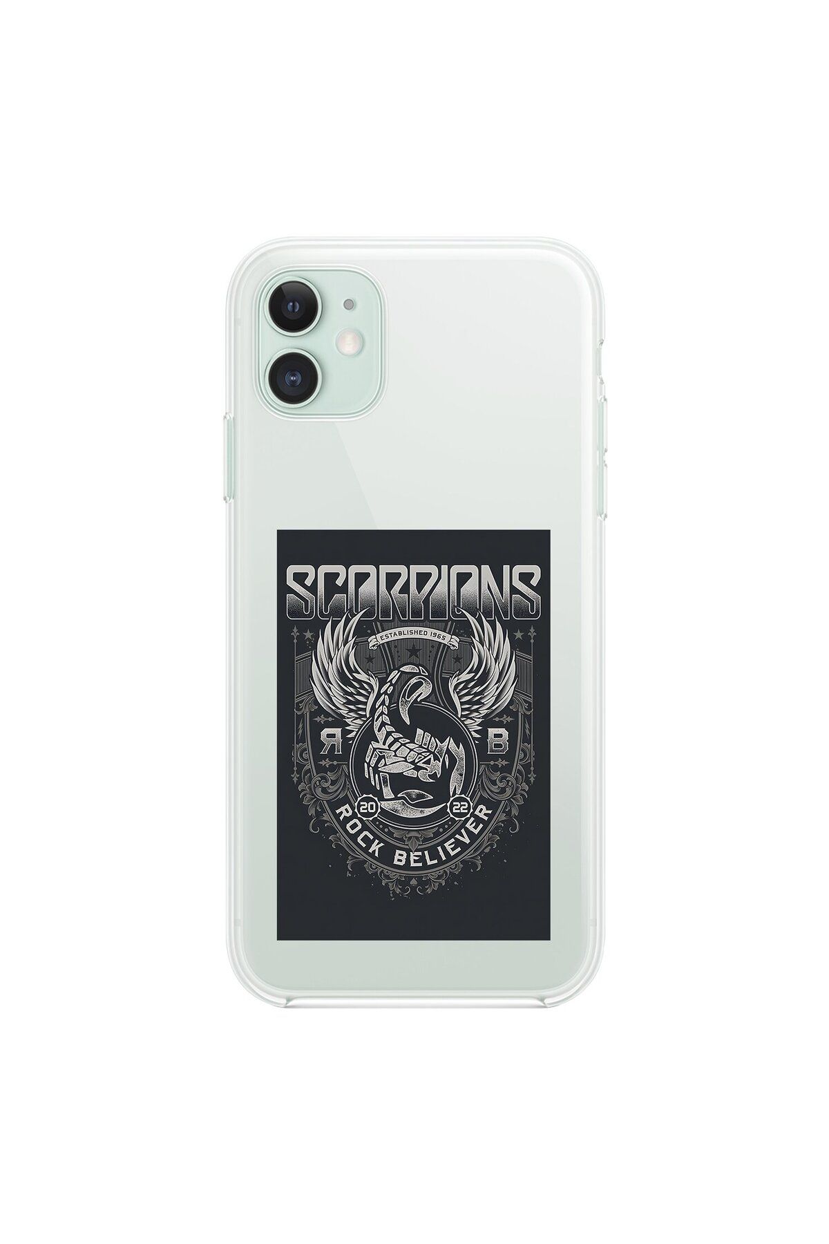 Dali Design iPhone 11 Uyumlu Şeffaf Kılıf Scorpions Tasarımlı