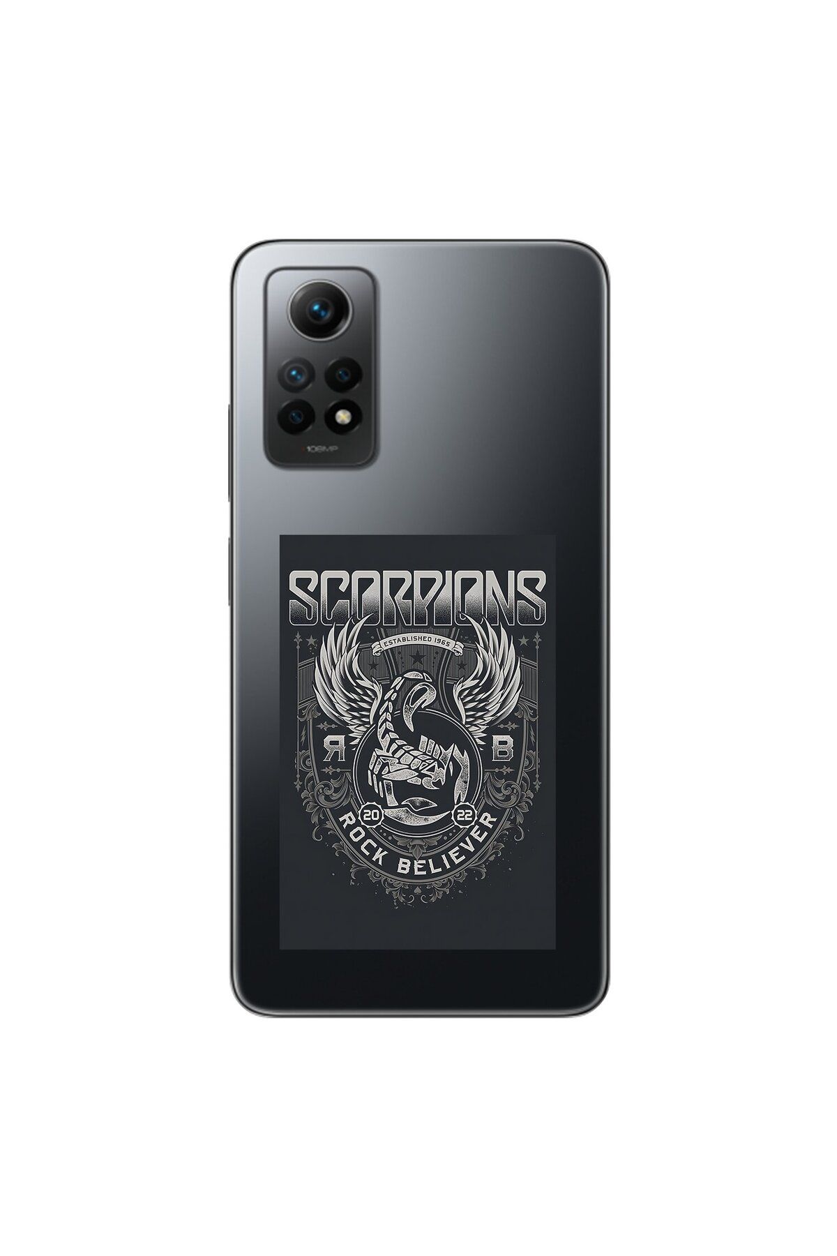 Dali Design Xiaomi Redmi Note 12 Pro Uyumlu Şeffaf Kılıf Scorpions Tasarımlı