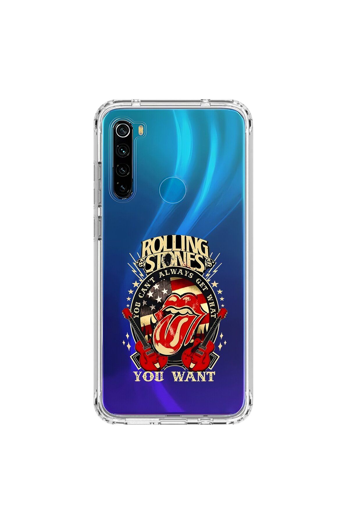 Dali Design Xiaomi Redmi Note 8 Uyumlu Şeffaf Kılıf Rolling Stones Tasarımlı