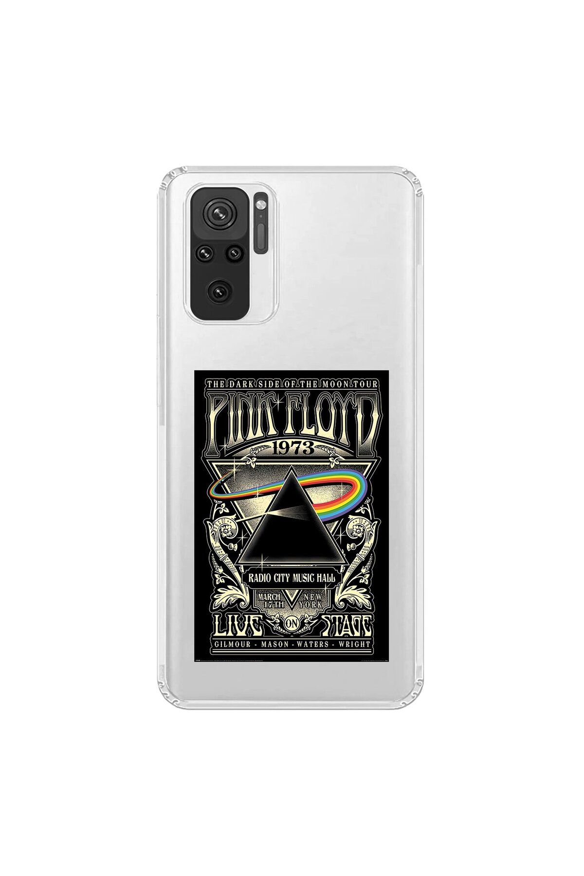 Dali Design Xiaomi Redmi Note 10 Uyumlu Şeffaf Kılıf Pink Floyd Tasarımlı