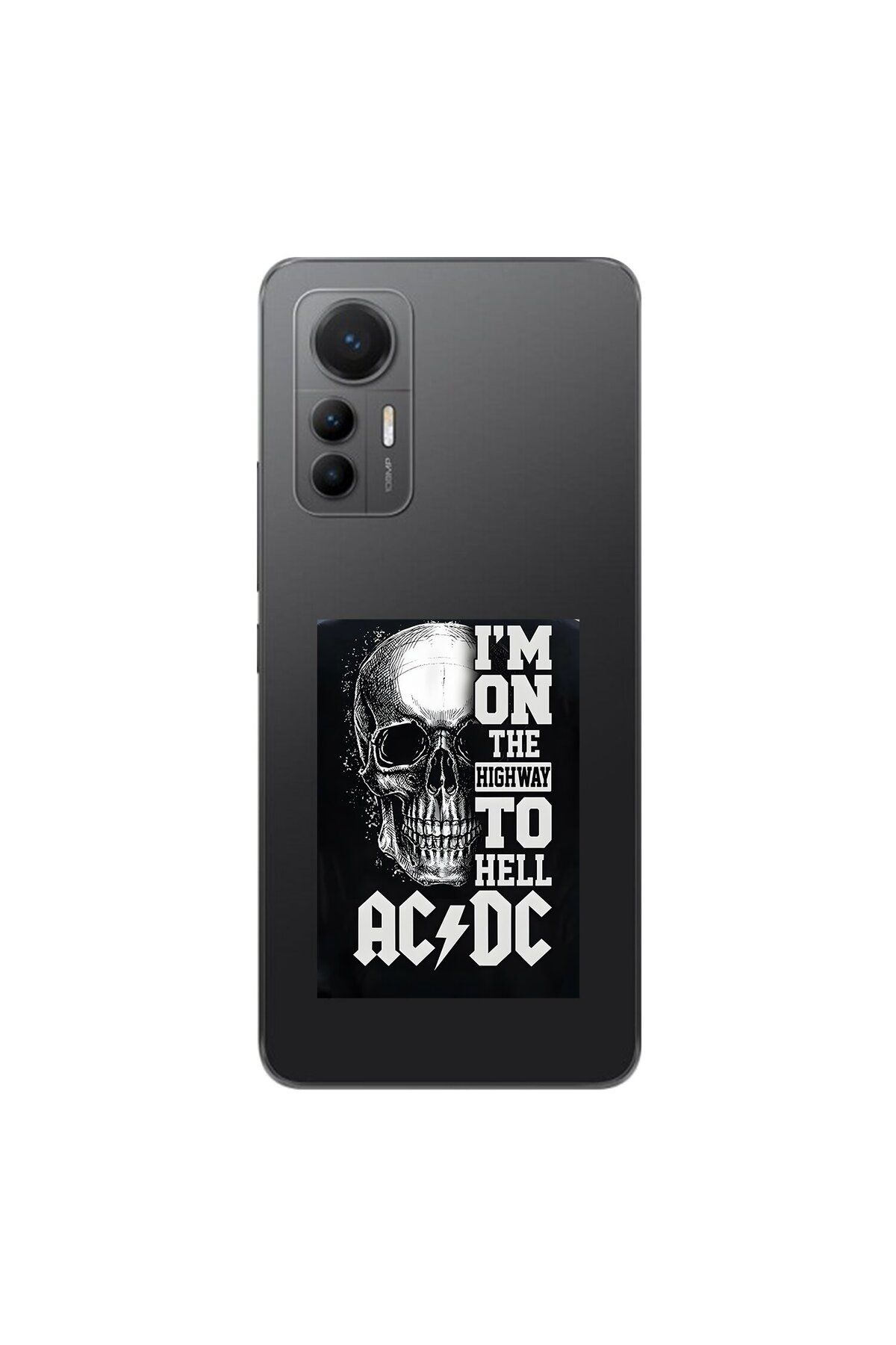 Dali Design Xiaomi Mi 12 Lite Uyumlu Şeffaf Kılıf AC/DC Tasarımlı