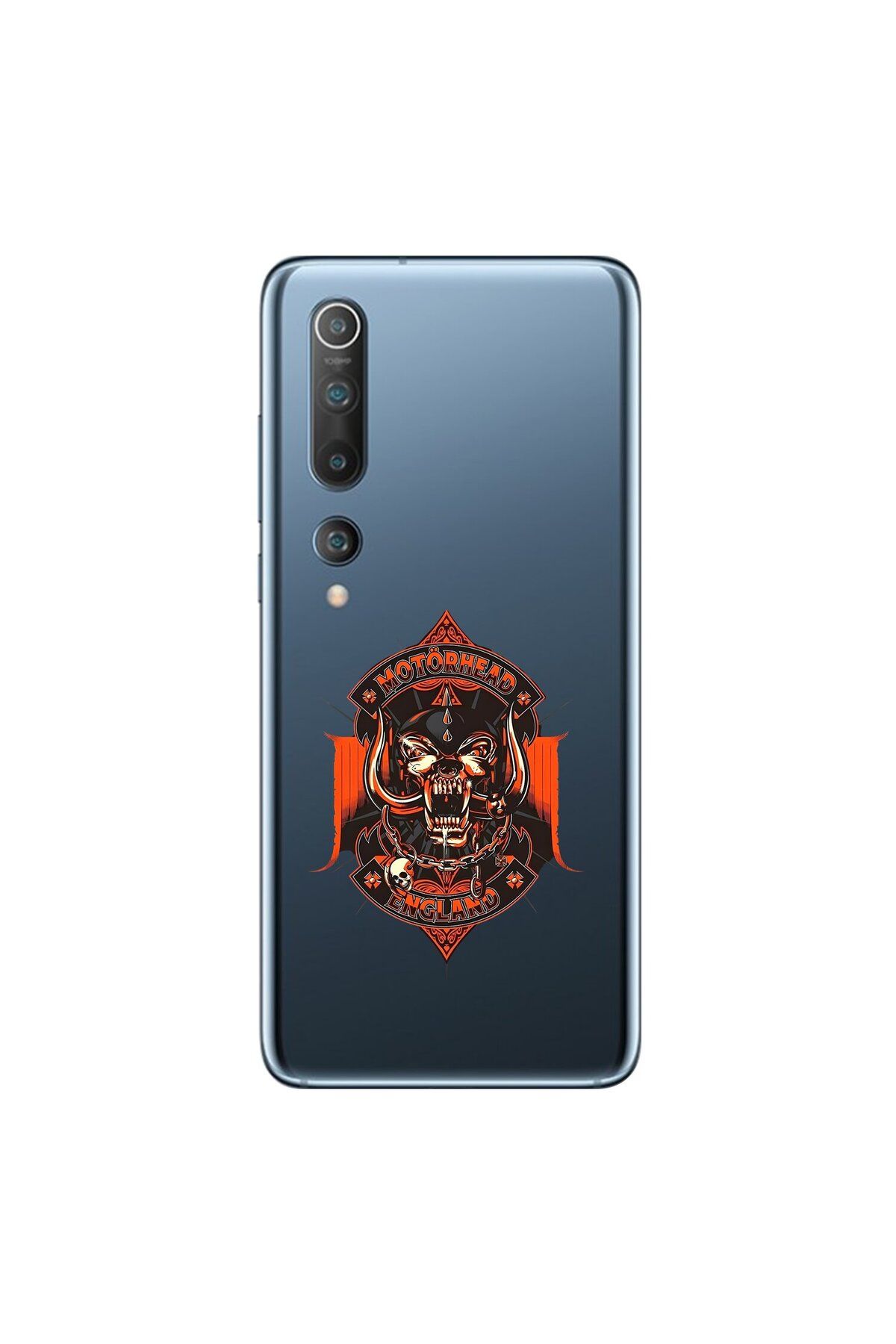 Dali Design Xiaomi Mi 10 Uyumlu Şeffaf Kılıf Motörhead Tasarımlı