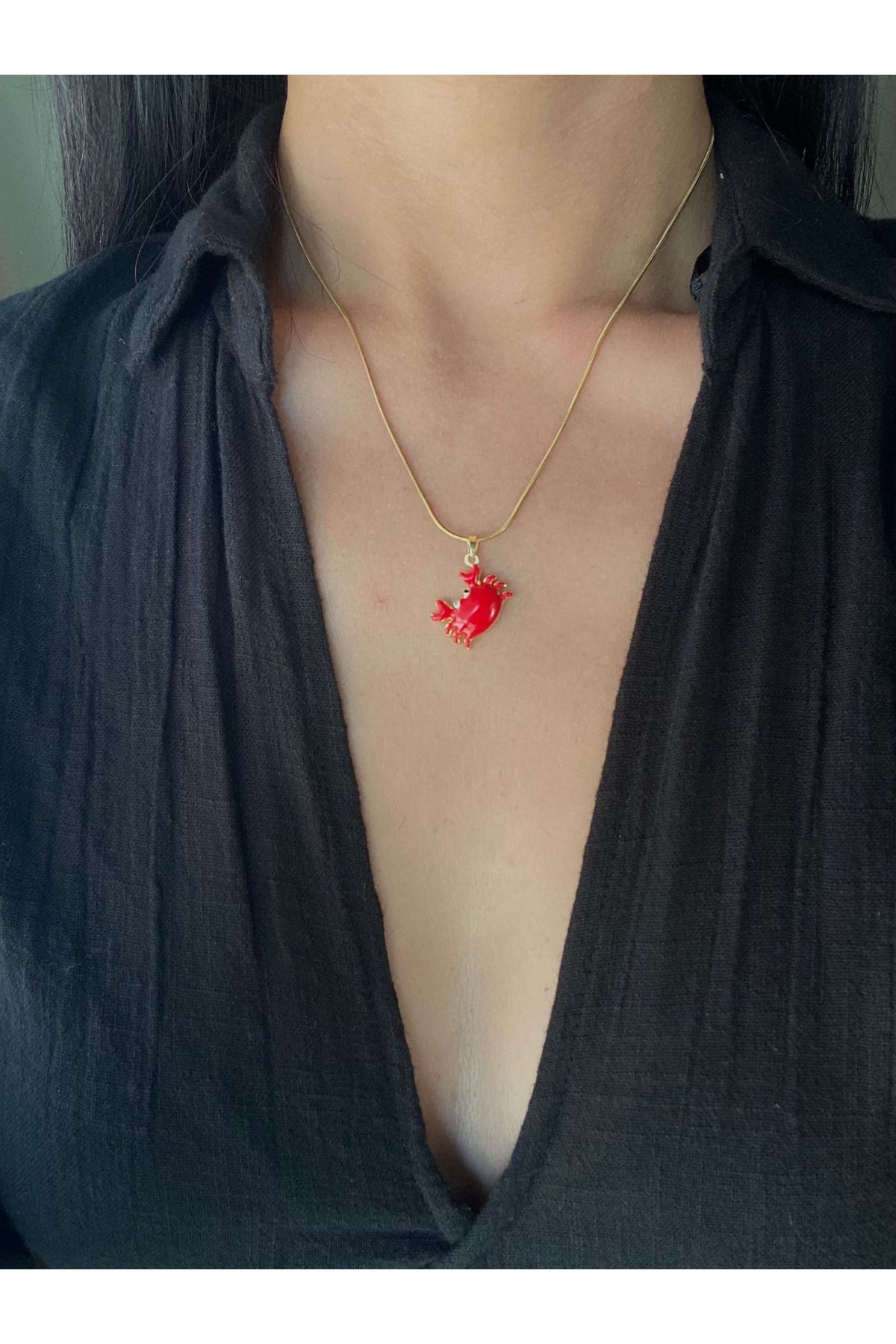 Atelier Licia Yengeç Charm Çelik Kolye –Alerji Yapmaz, Kararma Karşıtı Yazlık Model