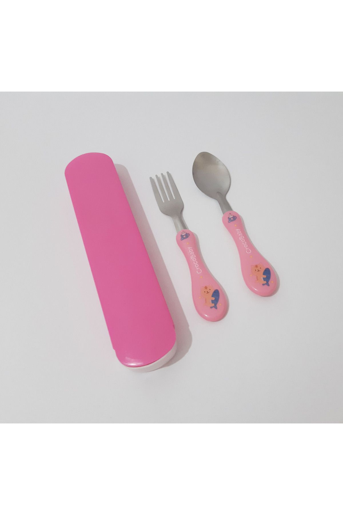 renkli çiçekler-Fork Spoon Cartoon Patterned Fork Spoon Set for Kids | 6