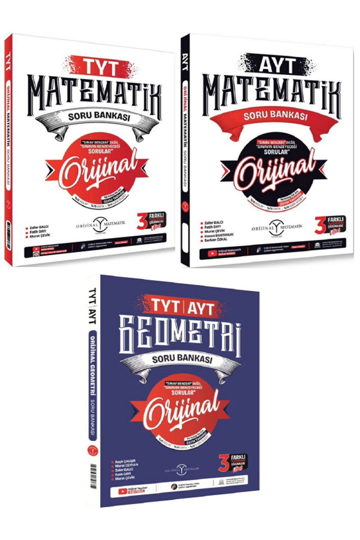 Evrensel İletişim Yayınları TYT Matematik + AYT Matematik + TYT AYT Geometri Soru Bankaları / Video Çözüm / 3 KİTAP SET