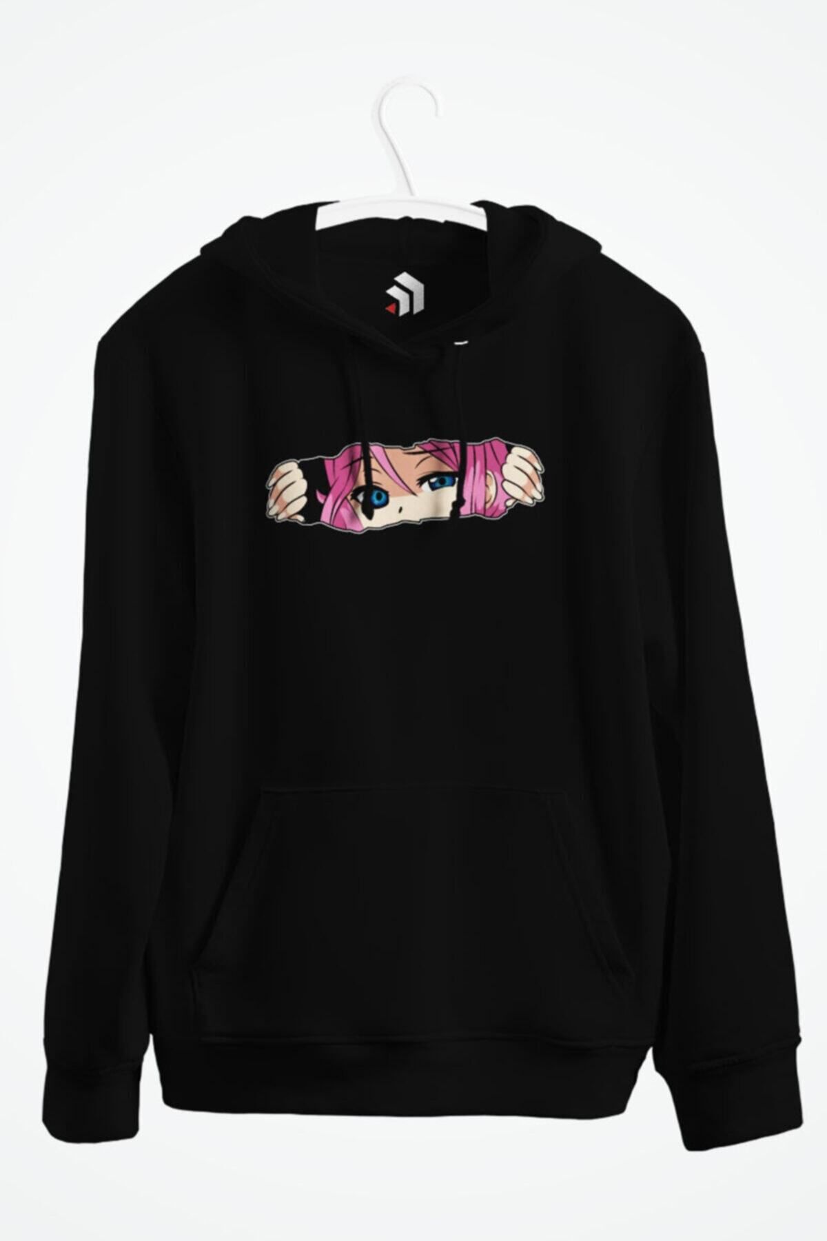 karikatürstore Anime Girl Baskılı Kapşonlu Sweatshirt