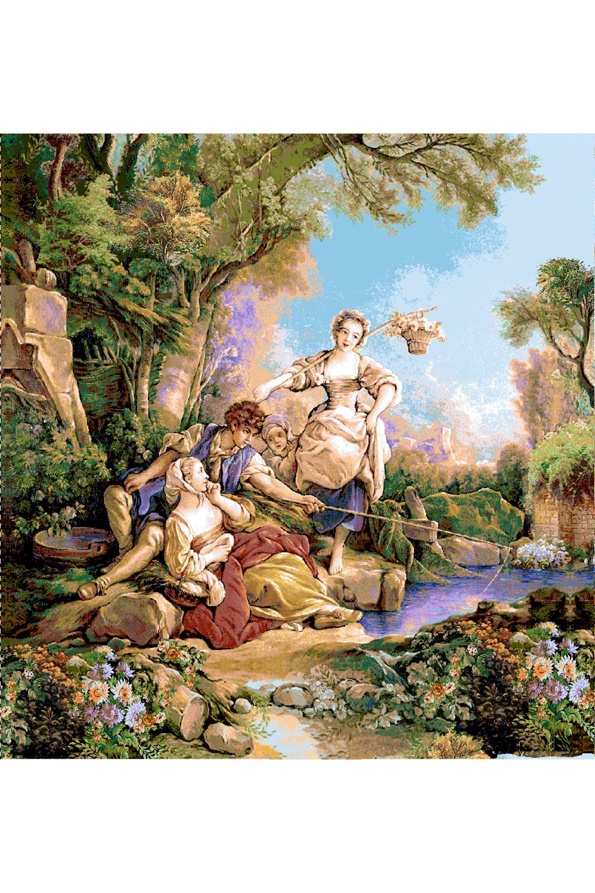 Niva Figüratif Seri-50 Dokuma Goblen Kumaş - Romeo ve Juliet 2