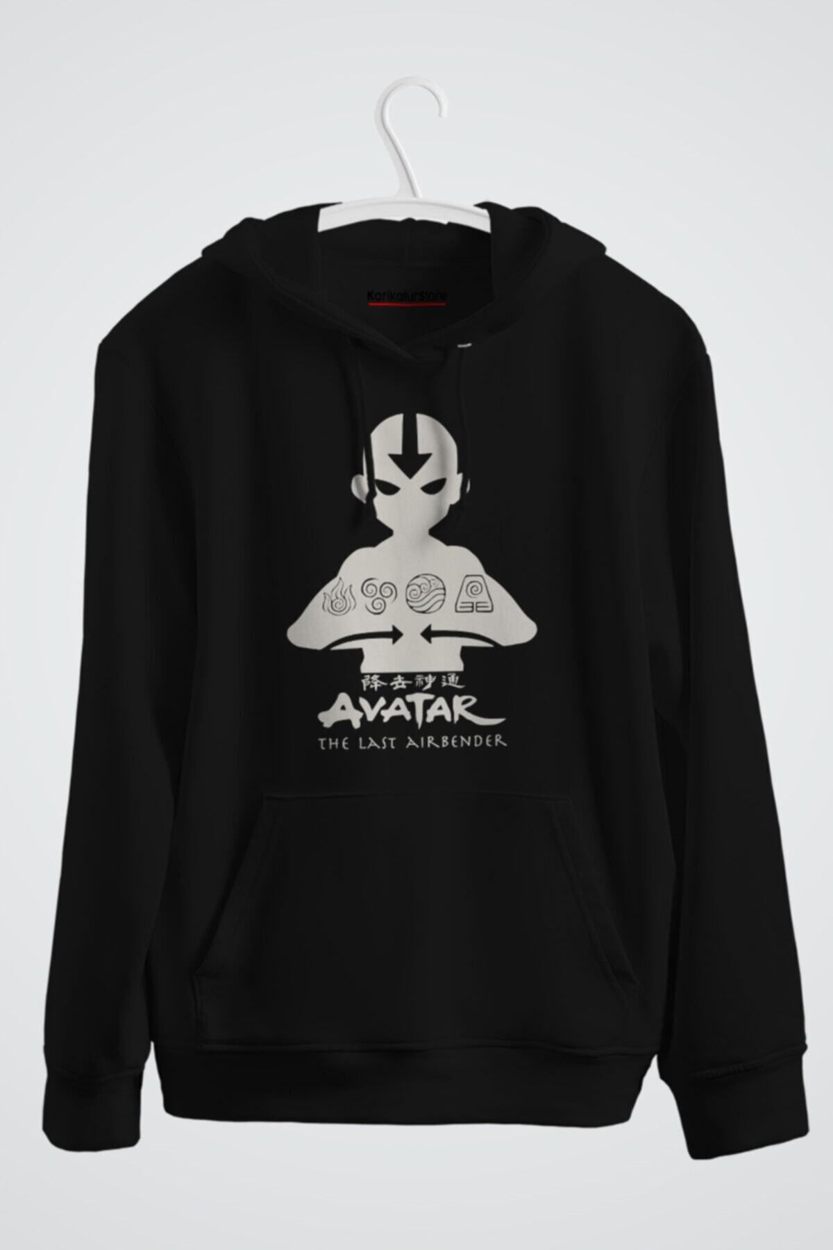 karikatürstore Avatar Airbender Elements Baskılı Kapşonlu Sweat
