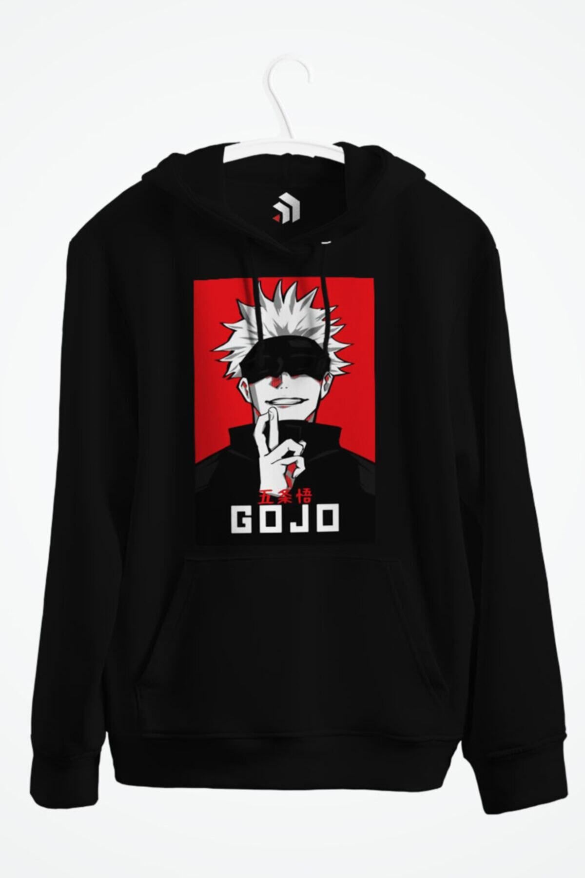 karikatürstore Jujutsu Kaisen Gojo 19 Anime Baskılı Kapşonlu Sweatshirt