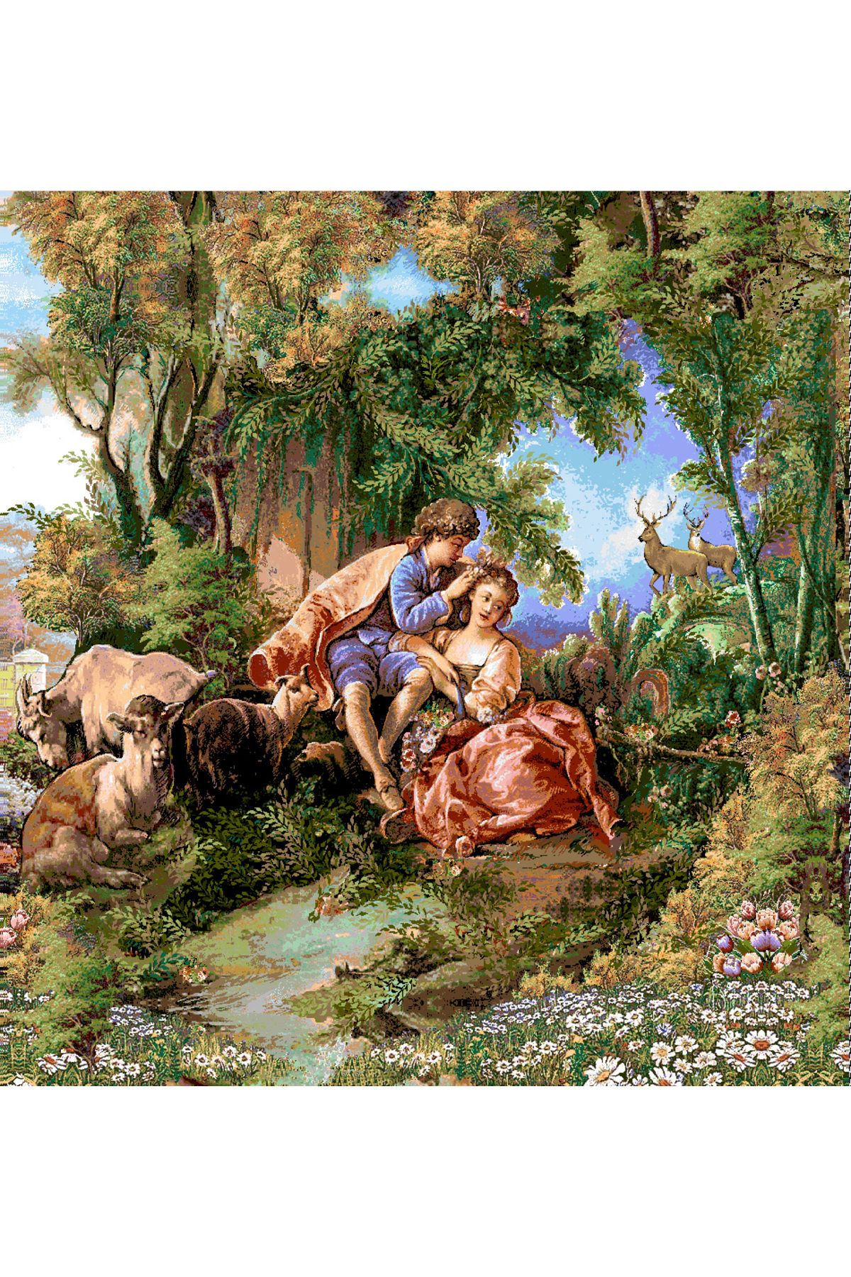Niva Figüratif Seri-51 Dokuma Goblen Kumaş - Romeo ve Juliet 3