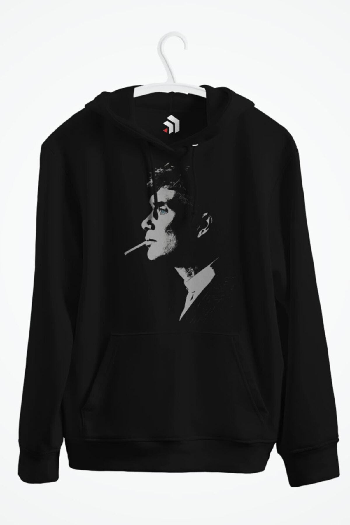 karikatürstore Peaky Blinders Tommy Baskılı Kapşonlu Sweatshirt
