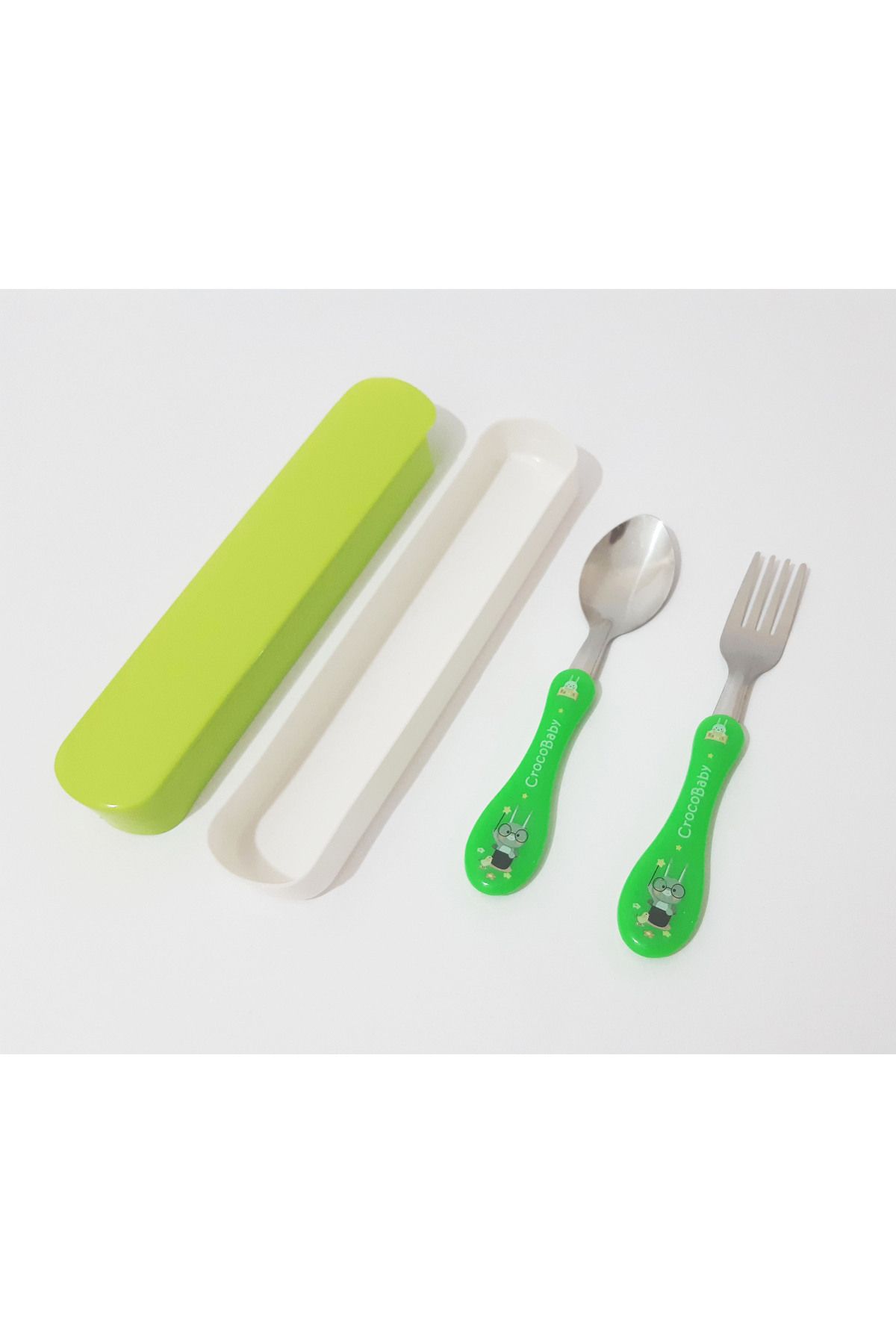 renkli çiçekler-Fork Spoon Cartoon Patterned Fork Spoon Set for Kids 2