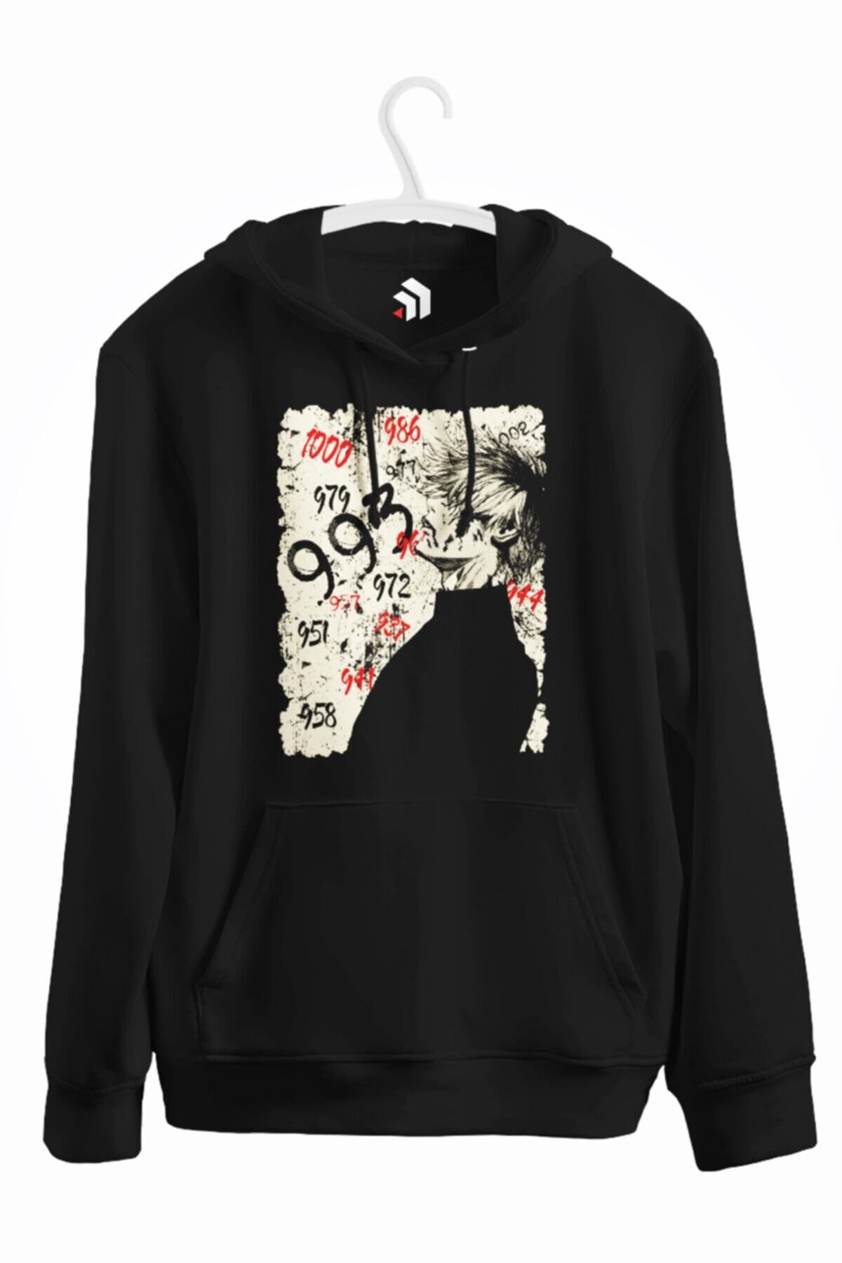 karikatürstore Tokyo Ghoul Kaneki Baskılı Kapşonlu Sweatshirt