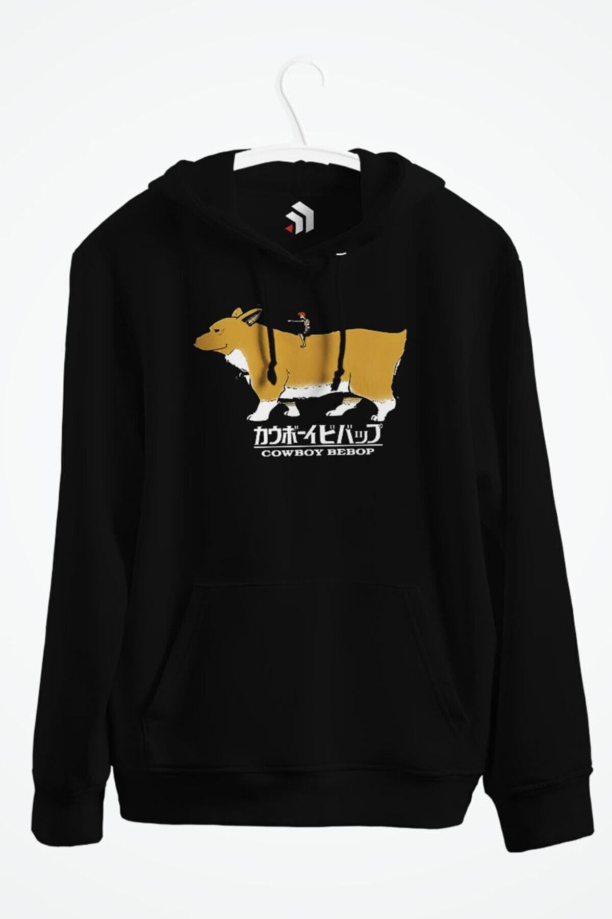karikatürstore Corgi Ein The Data Dog Anime Baskılı Kapşonlu Sweatshirt