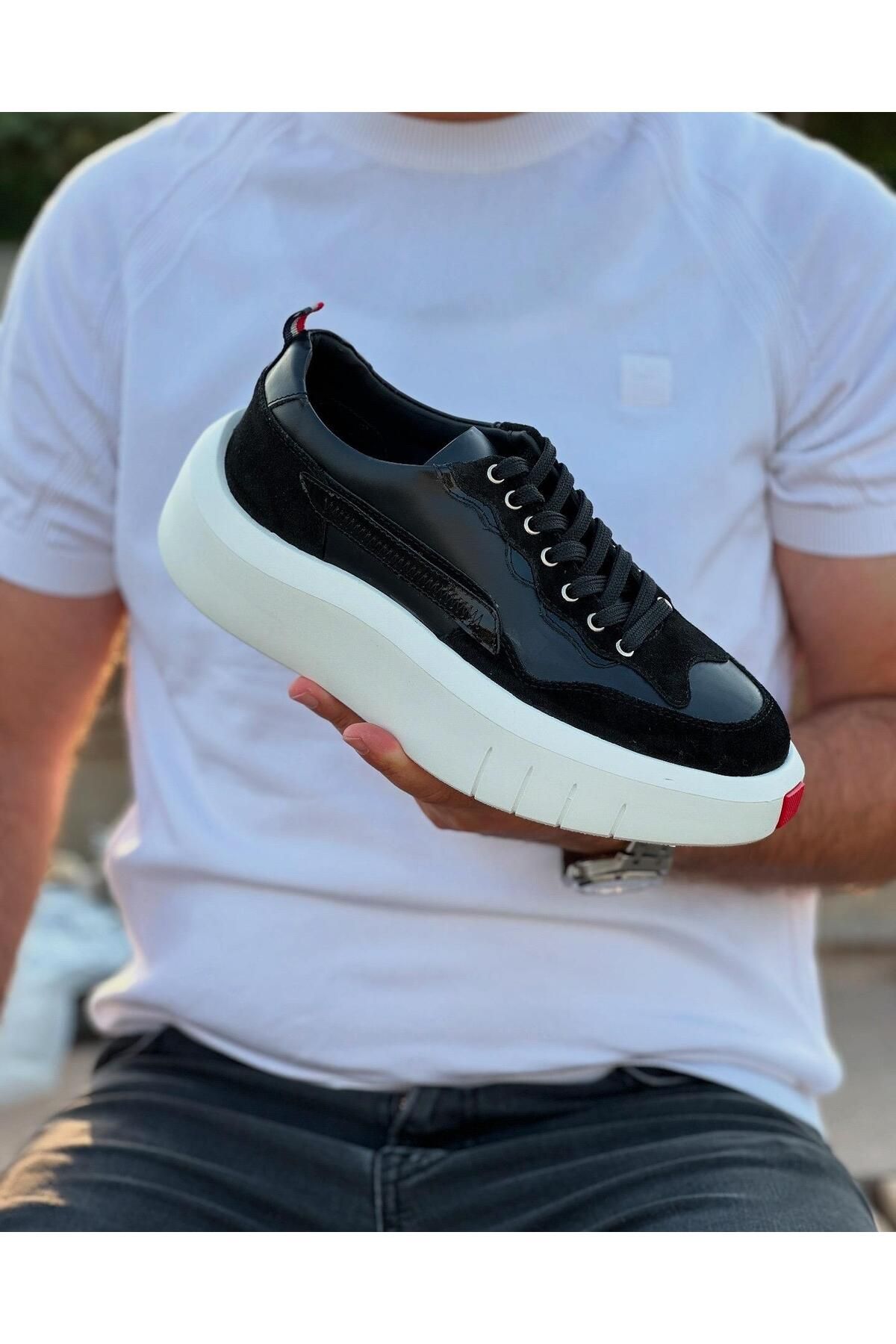 ByItallanoshoes BLACK ARNOLD 0060 HAKİKİ DERİ GÜNLÜK ERKEK SNEAKER AYAKKABI