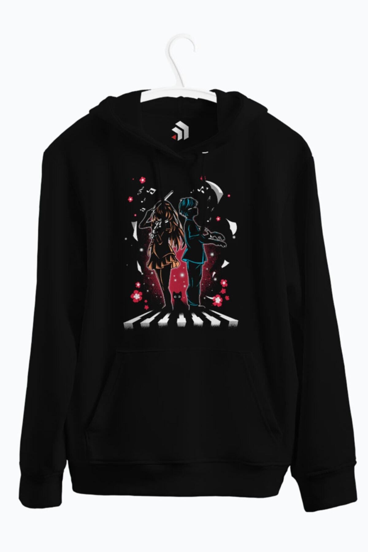 karikatürstore Lie In April Kapşonlu Sweatshirt