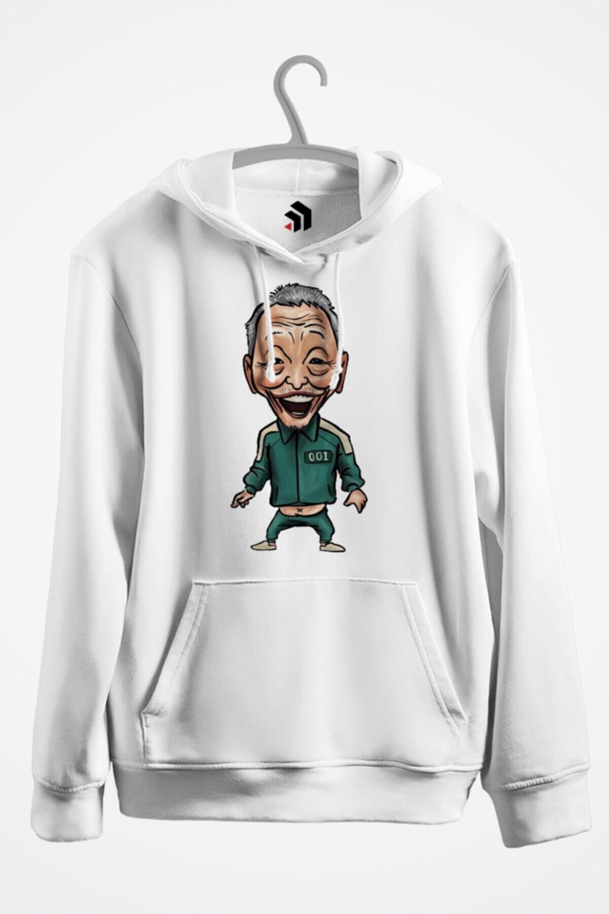 karikatürstore Squid Games 001. Gamer Baskılı Kapşonlu Sweatshirt