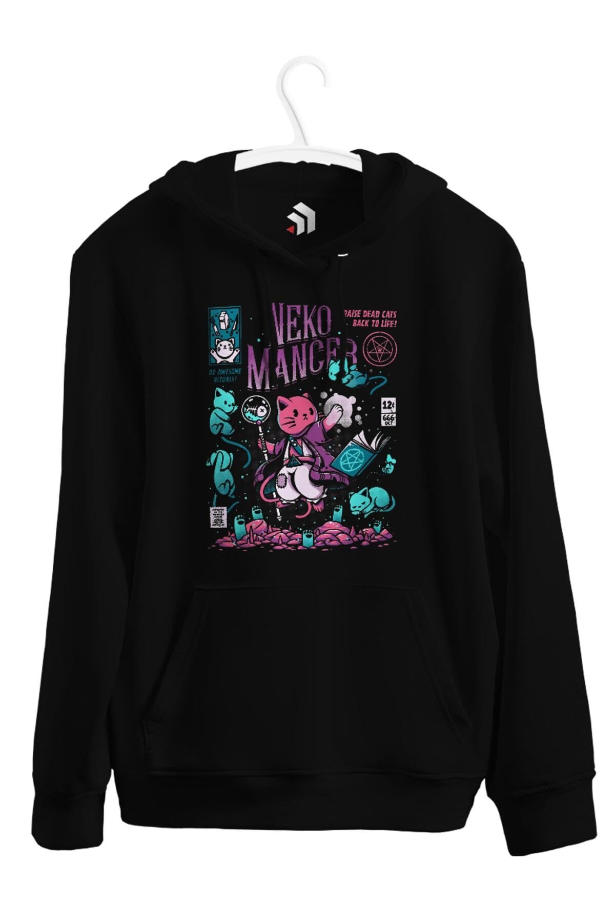 karikatürstore Neko Mancer Raise Dead Cats Back To Life Anime Baskılı Unisex Kapşonlu