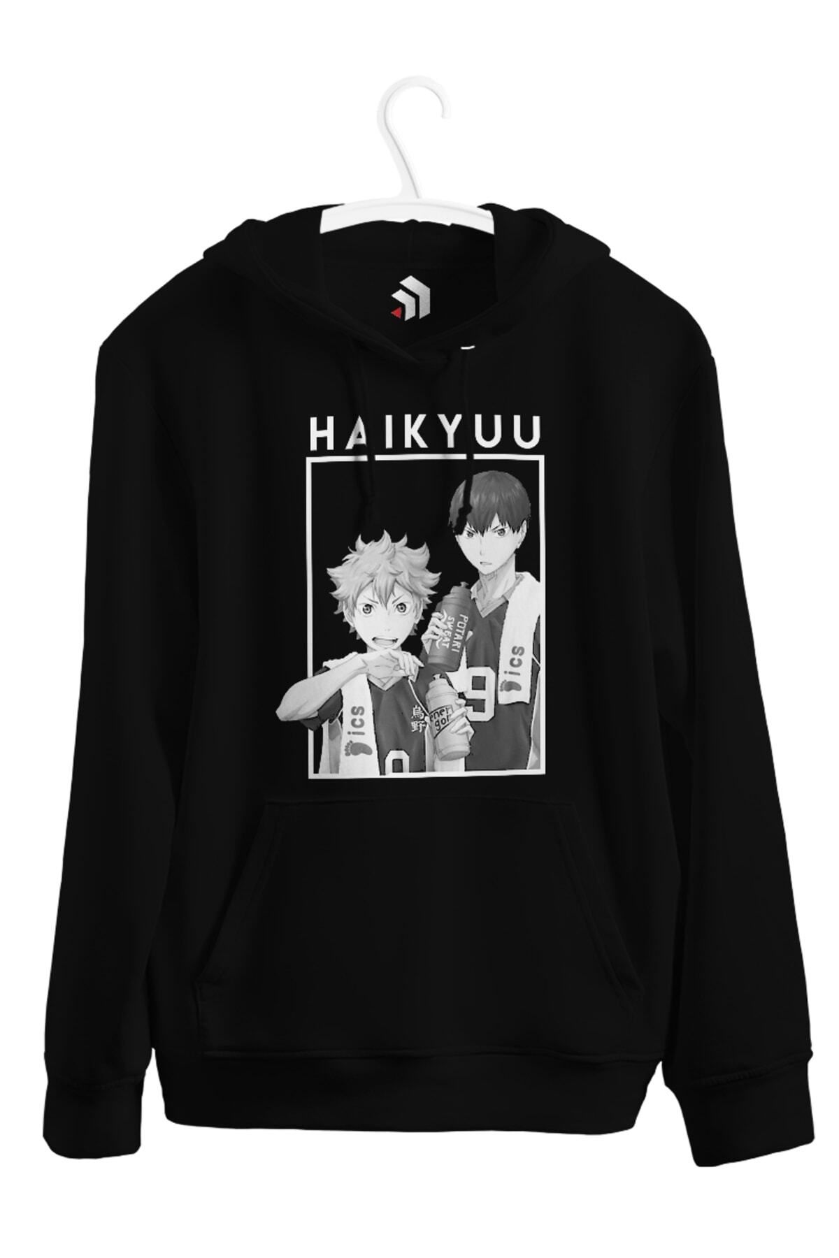 karikatürstore Hinata And Kageyama Haikyuu Anime Baskılı Unisex Kapşonlu
