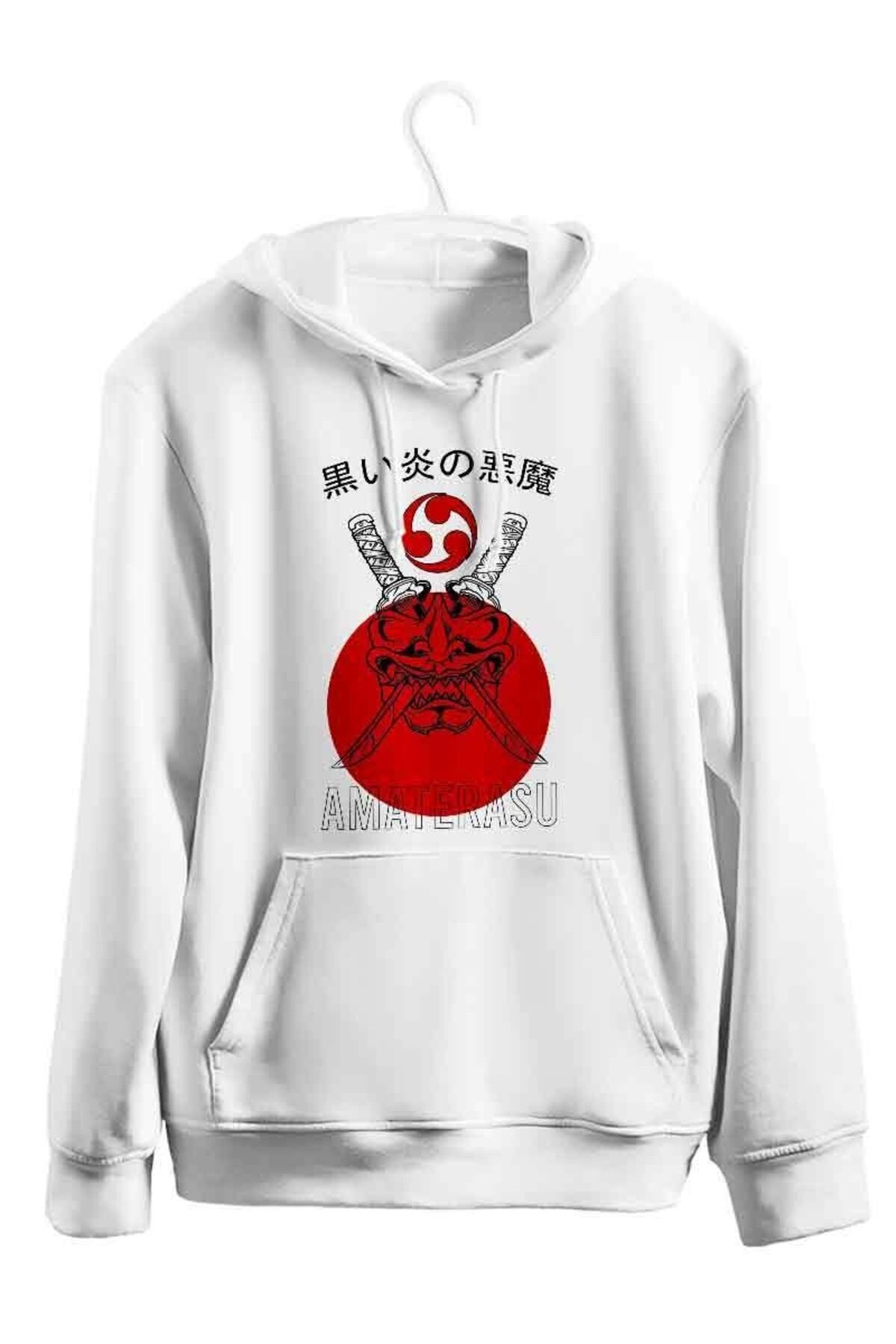 karikatürstore Amaterasu Anime Baskılı Kapşonlu Sweatshirt