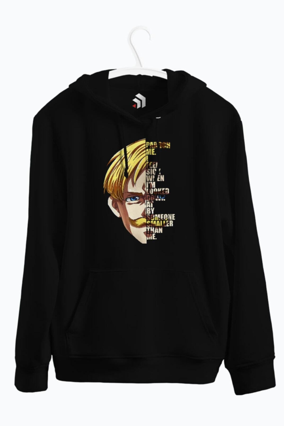 karikatürstore Escanor - Seven Deadly Sins Baskılı Kapşonlu Sweatshirt