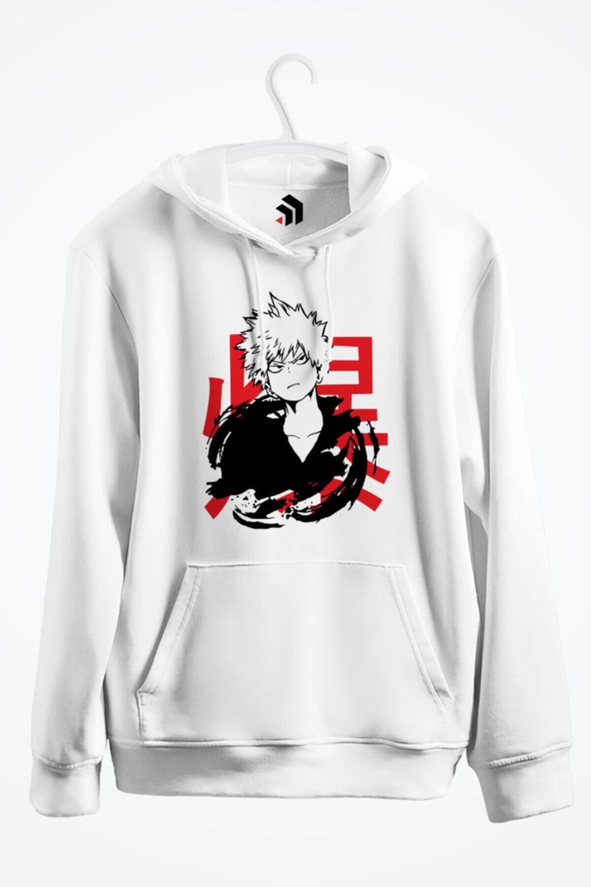 karikatürstore My Hero Academia Katsuki Bakugo Light Edition Anime Baskılı Kapşonlu Sweatshirt