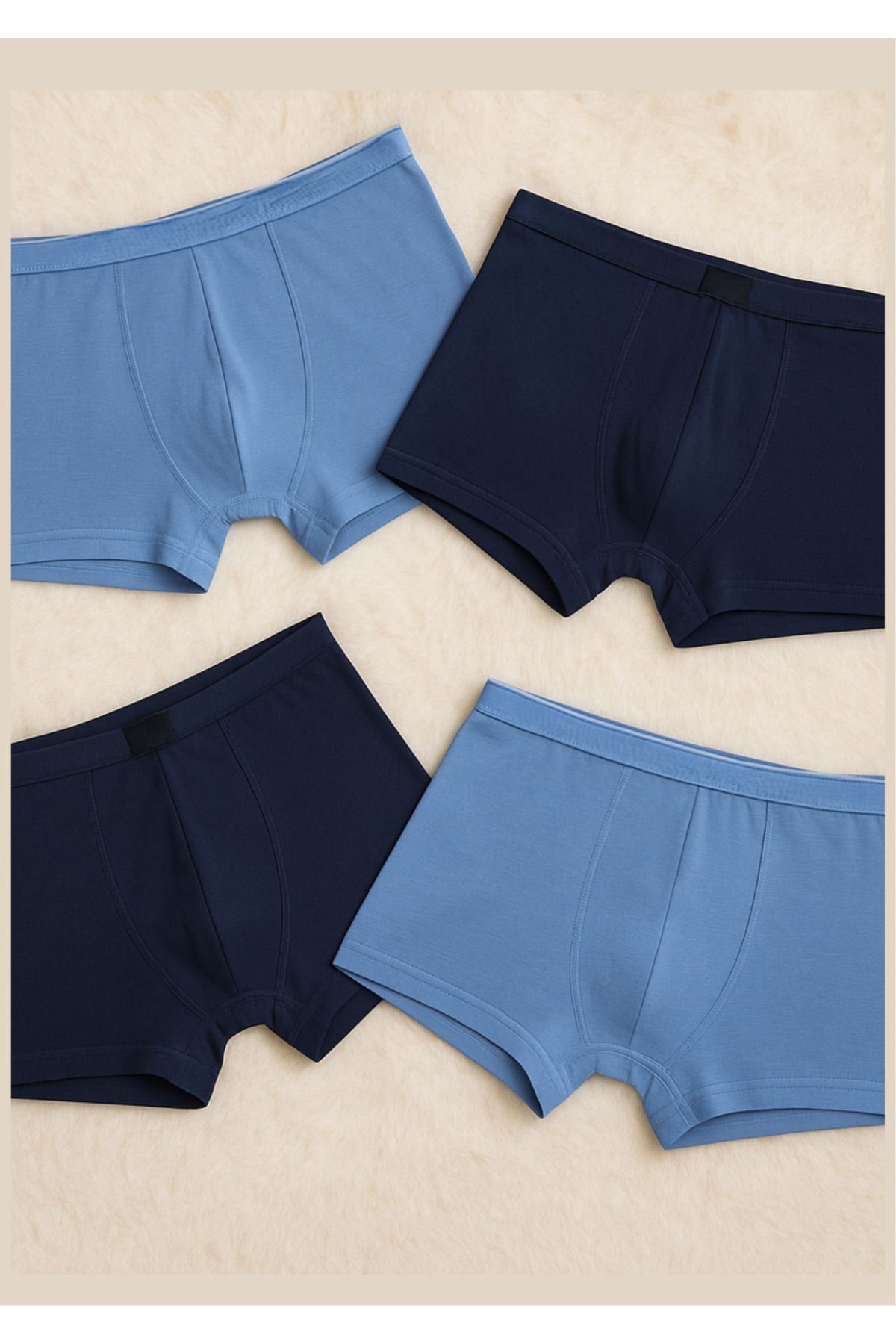 Loule Erkek İç Giyim Pamuk & Modal İnce Bel 4 Adet Çok Renkli Boxer Set LL.IL16.KE034.001