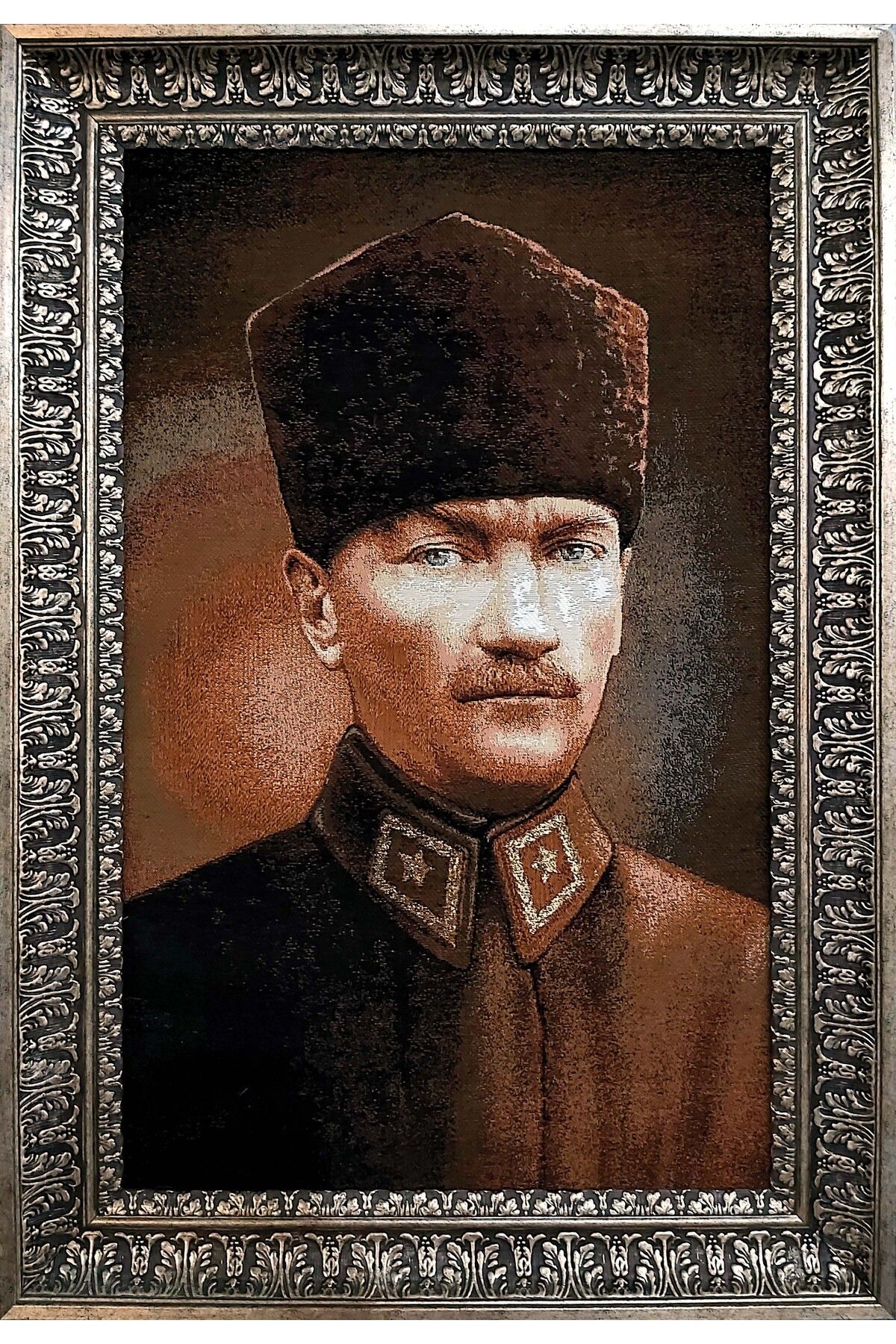 Niva Figüratif Seri-57K Dokuma Goblen Kumaş - Atatürk Portresi
