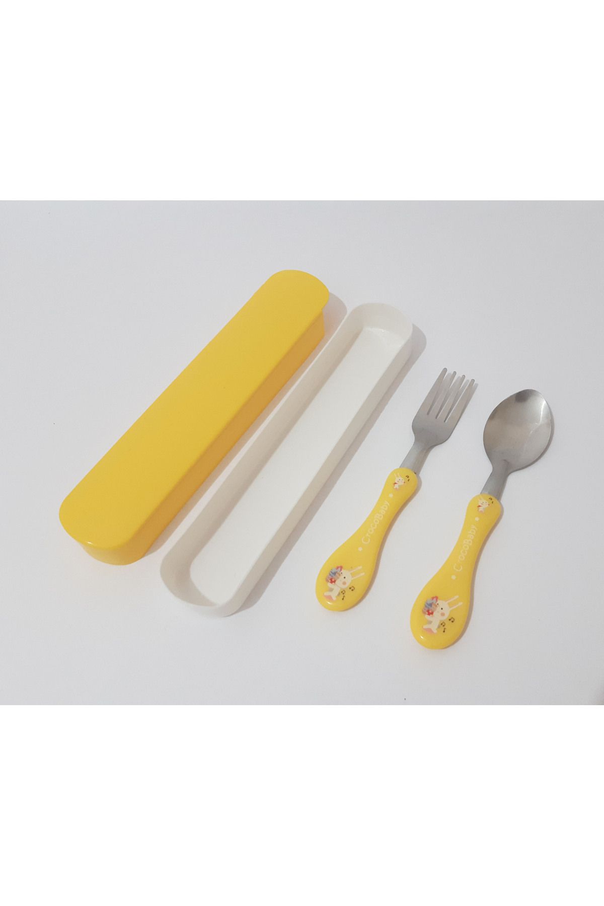 renkli çiçekler-Fork Spoon Cartoon Patterned Fork Spoon Set for Kids 2