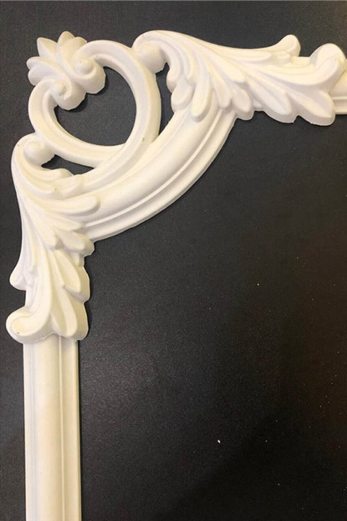 Saatistan Beyaz Duvar Çıtası Geçmeli Eagle PS Köşe Motifi 4cm (1 Adet)