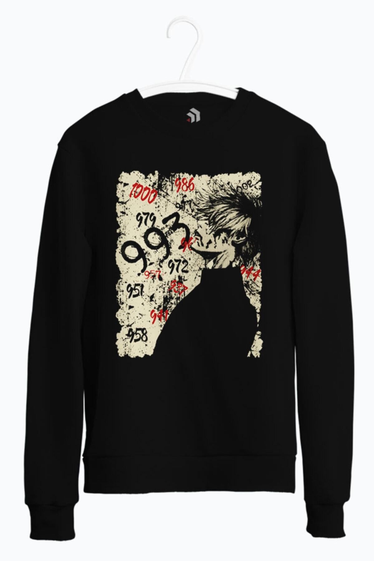 karikatürstore Tokyo Ghoul Kaneki Anime Baskılı Bisiklet Yaka Sweatshirt