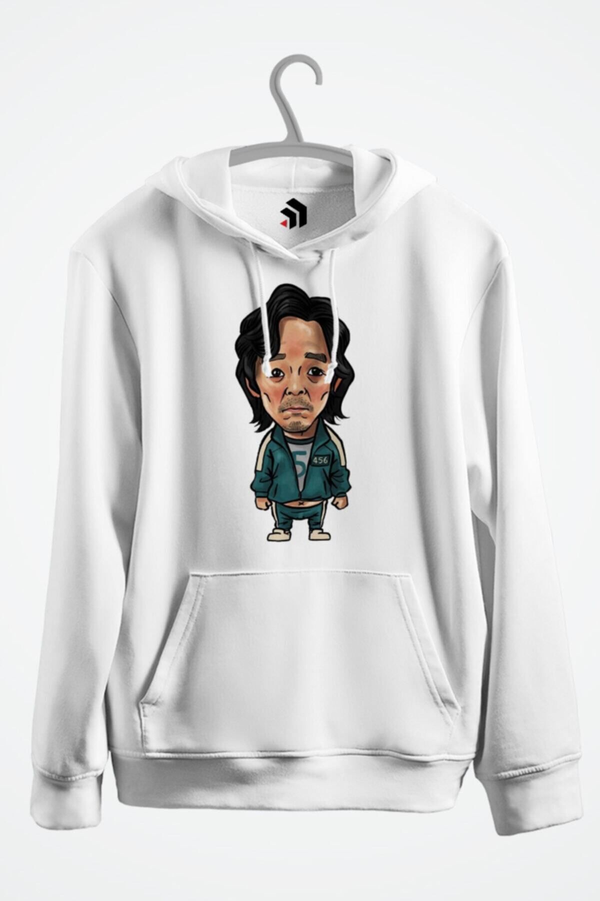 karikatürstore Squid Games 456. Gamer Baskılı Kapşonlu Sweatshirt