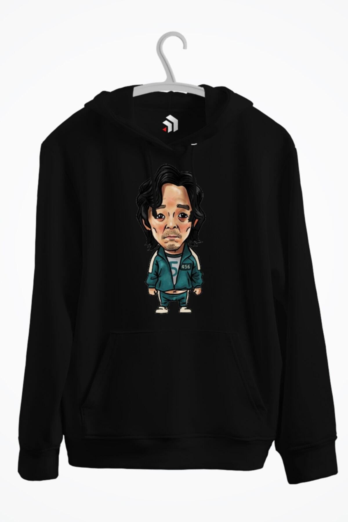 karikatürstore Squid Games 456. Gamer Baskılı Kapşonlu Sweatshirt