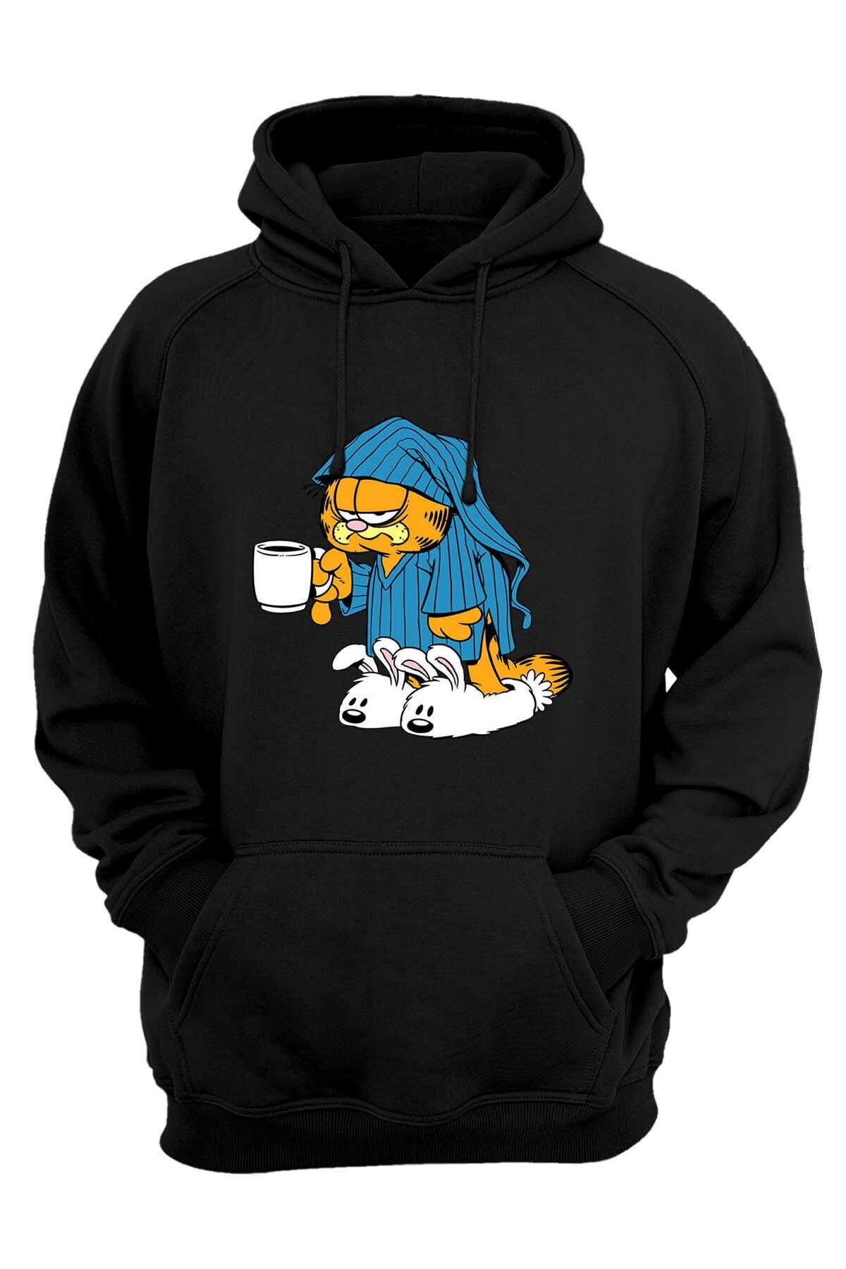 karikatürstore Garfield Uykulu %100 Pamuk Sweatshirt